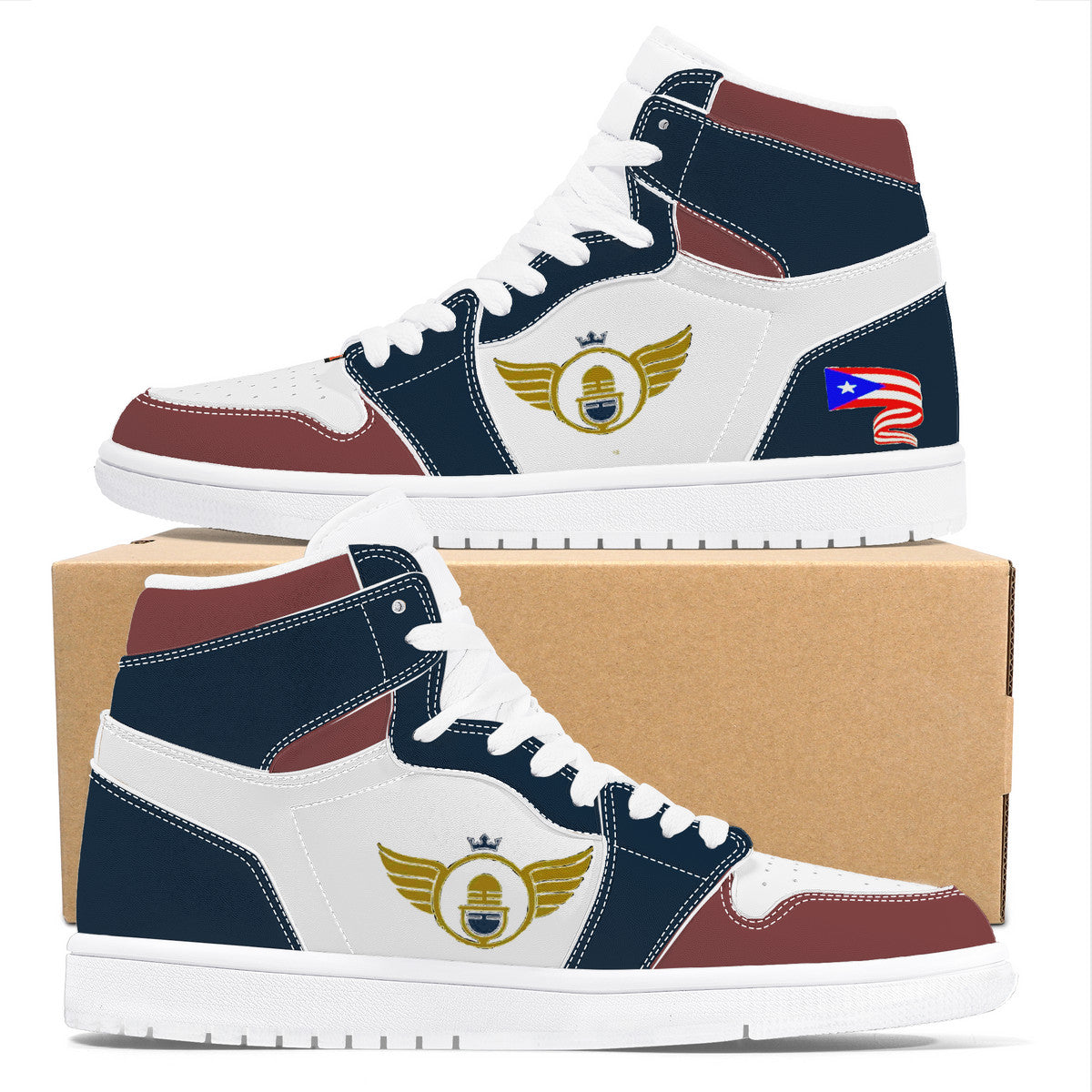 Gold Series - Crimson and Black | High Top Customized | Shoe Zero