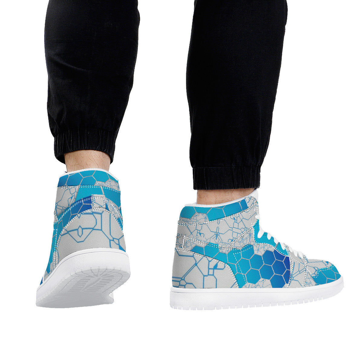 Cyber Grid Blue | Custom Branded Shoes | Shoe Zero