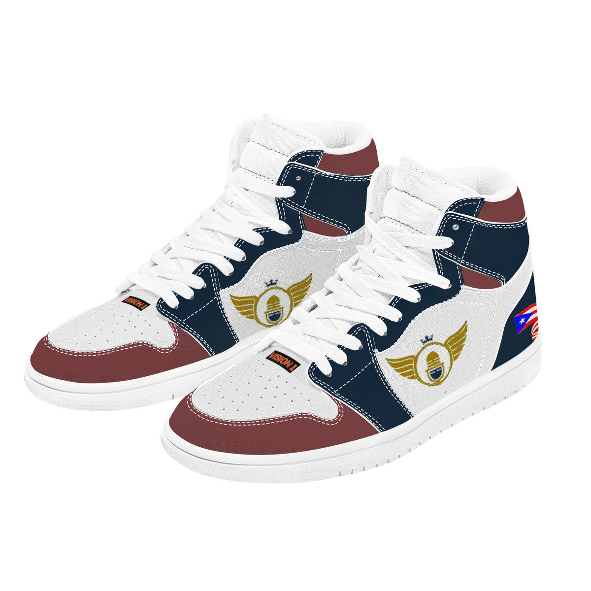 Gold Series - Crimson and Black | High Top Customized | Shoe Zero