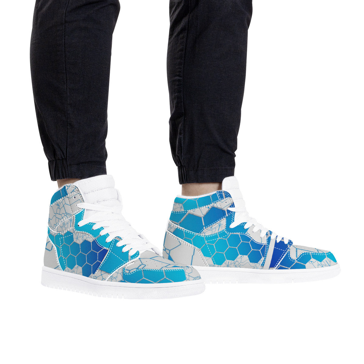 Cyber Grid Blue | Custom Branded Shoes | Shoe Zero