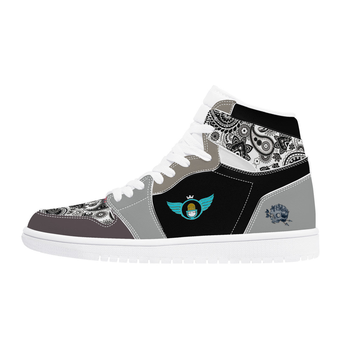 Gold Series Paisley Grey Custom Sneaker - Shoe Zero
