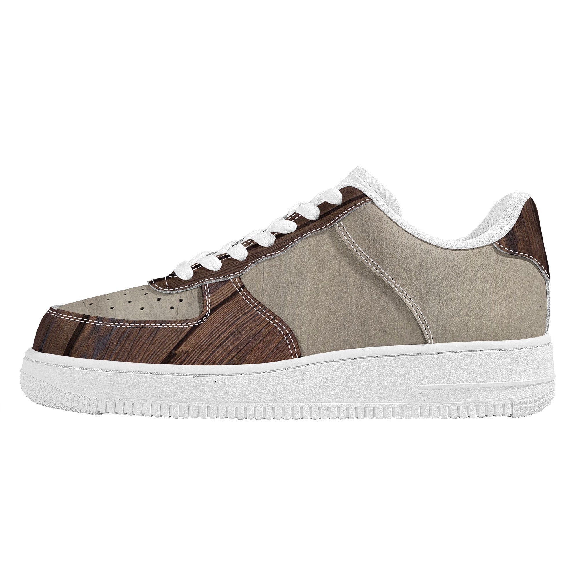 Wood Texture Low Top Sneakers | Custom Branded Shoes | Shoe Zero