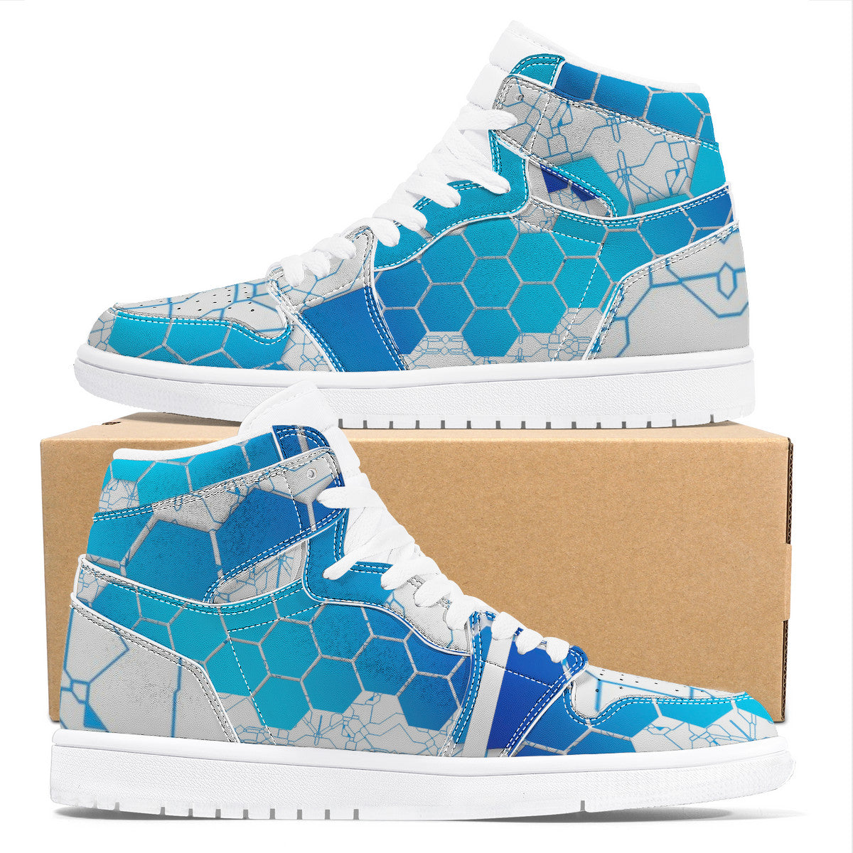 Cyber Grid Blue | Custom Branded Shoes | Shoe Zero