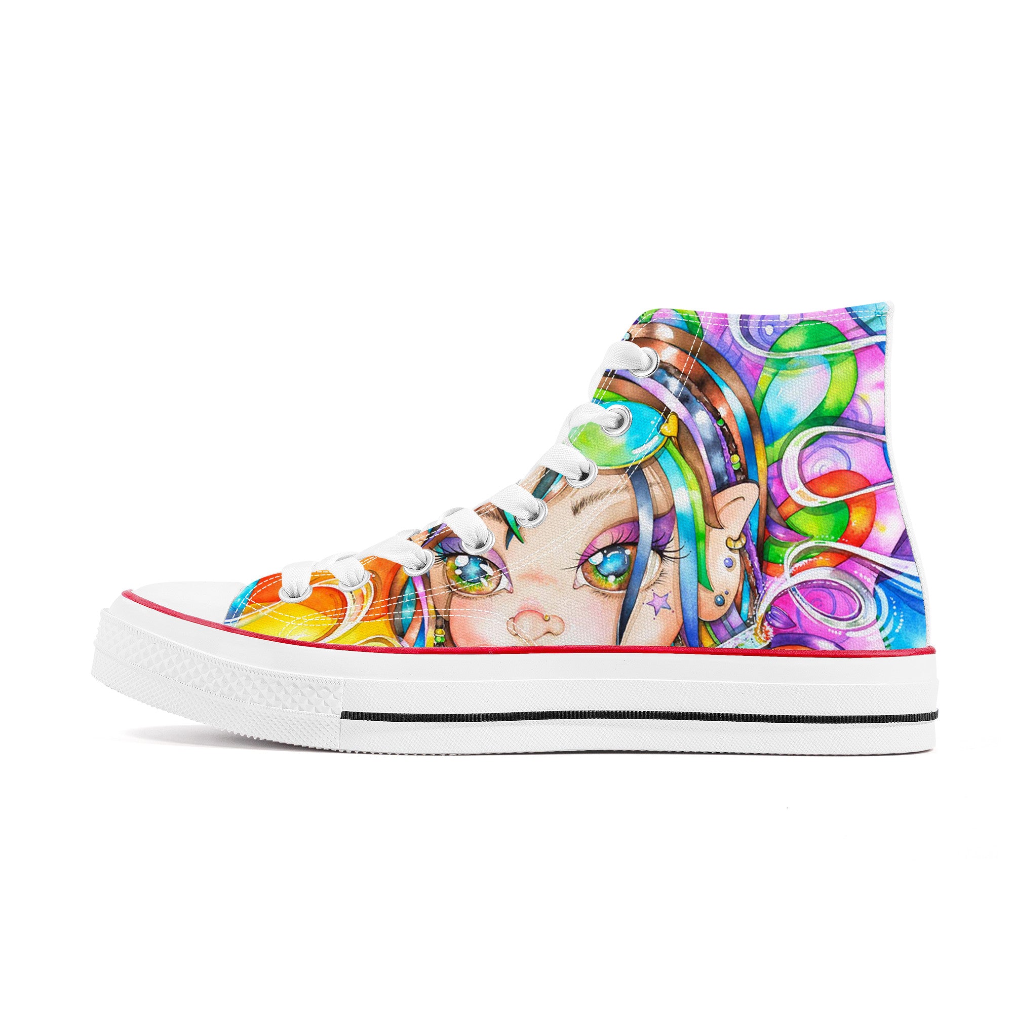 Fairieland Custom Shoes | Biggs | High Top Canvas Shoes - White Anime Custom Shoes - Shoe Zero
