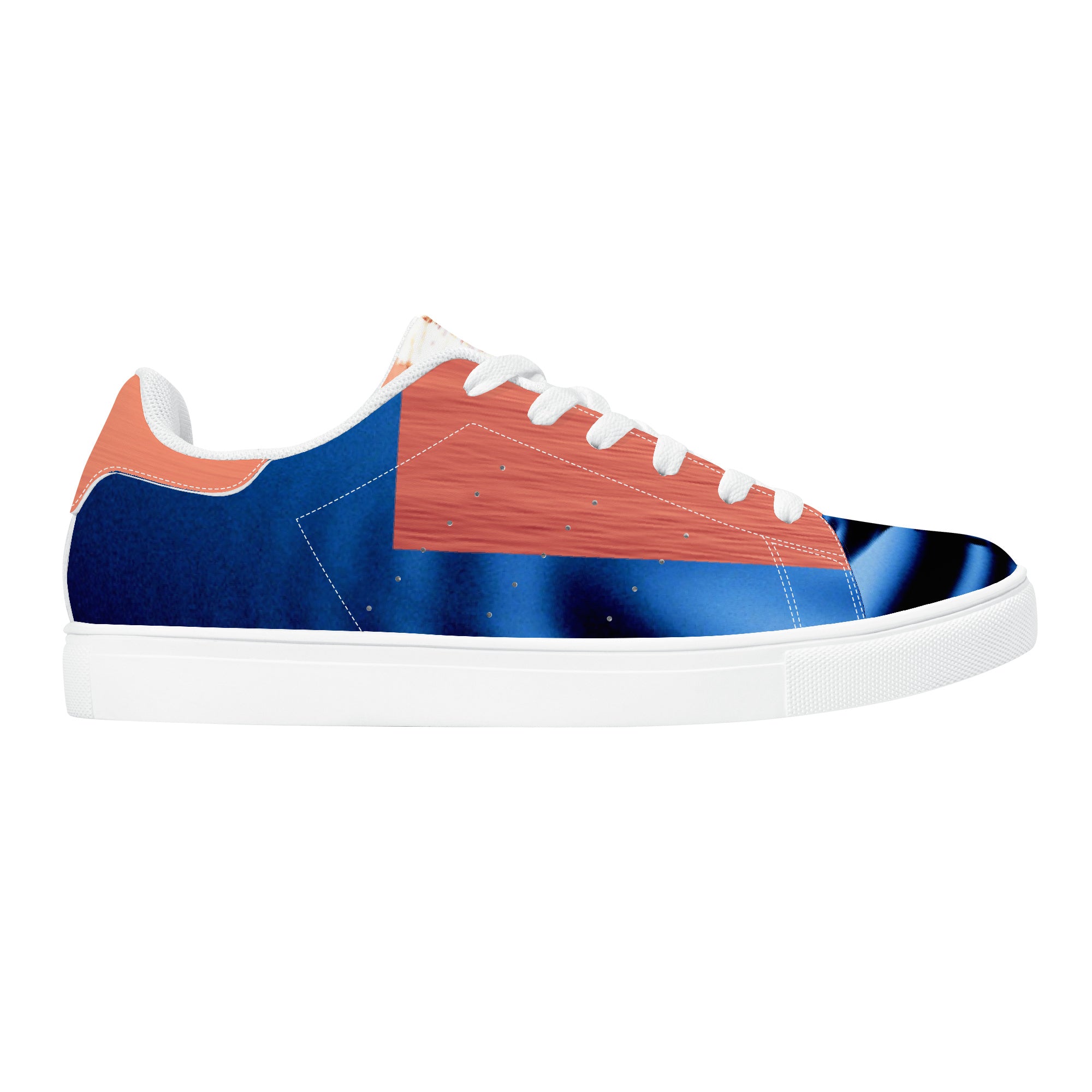 Blue Sail Vegan Leather Sneakers | Low Top Customized | Shoe Zero