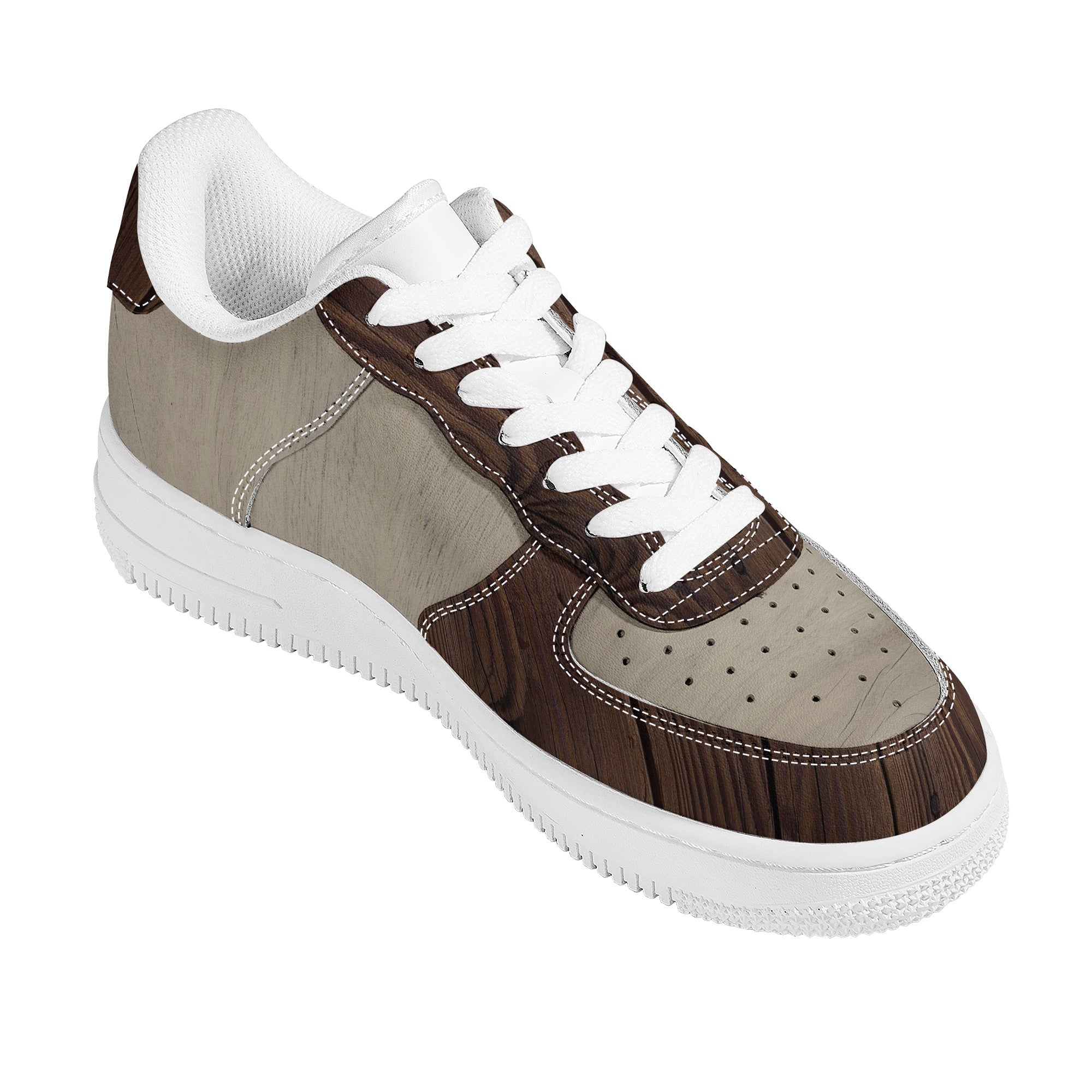 Wood Texture Low Top Sneakers | Custom Branded Shoes | Shoe Zero