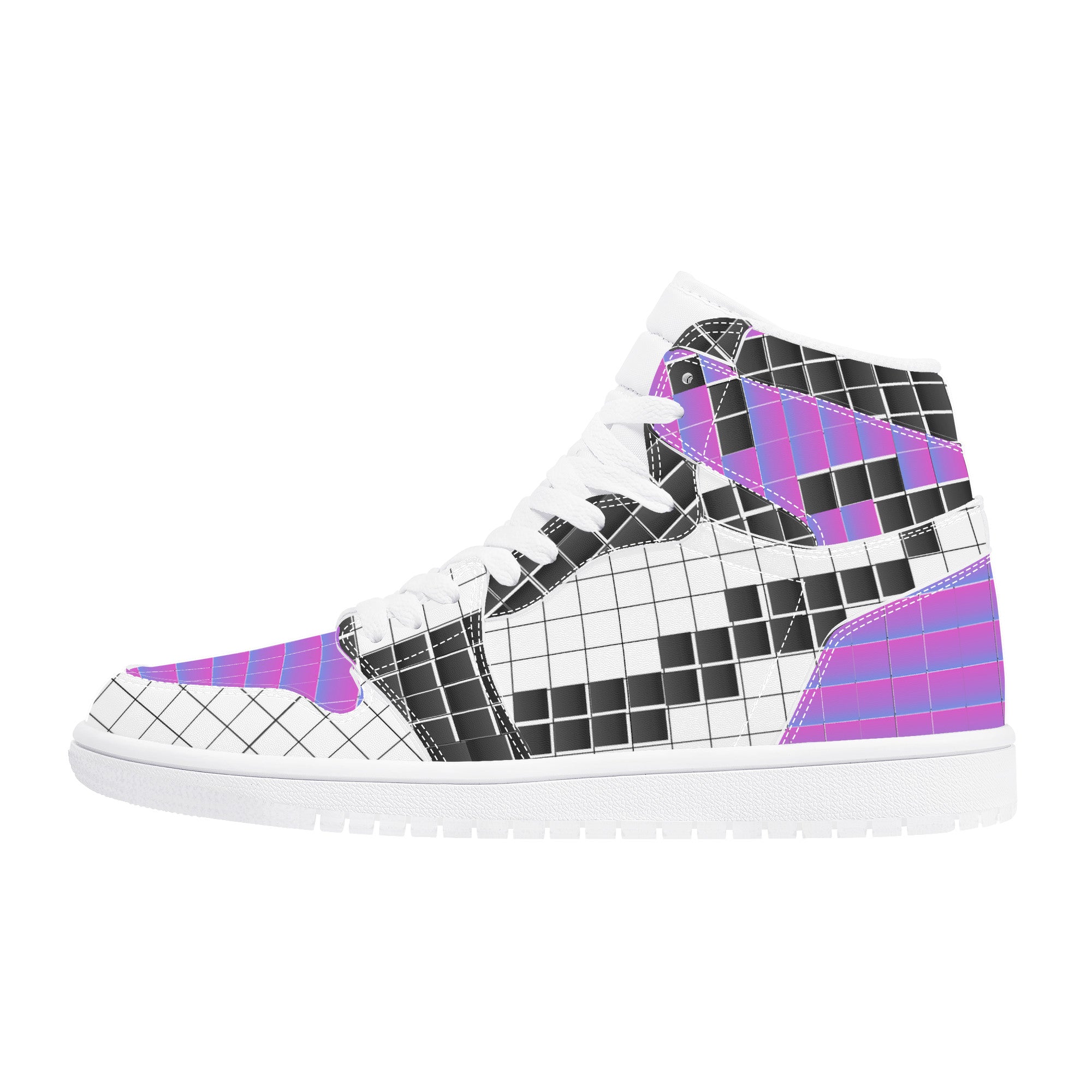 Design From NFT - Purple Pixel | High Top Customized | Shoe Zero