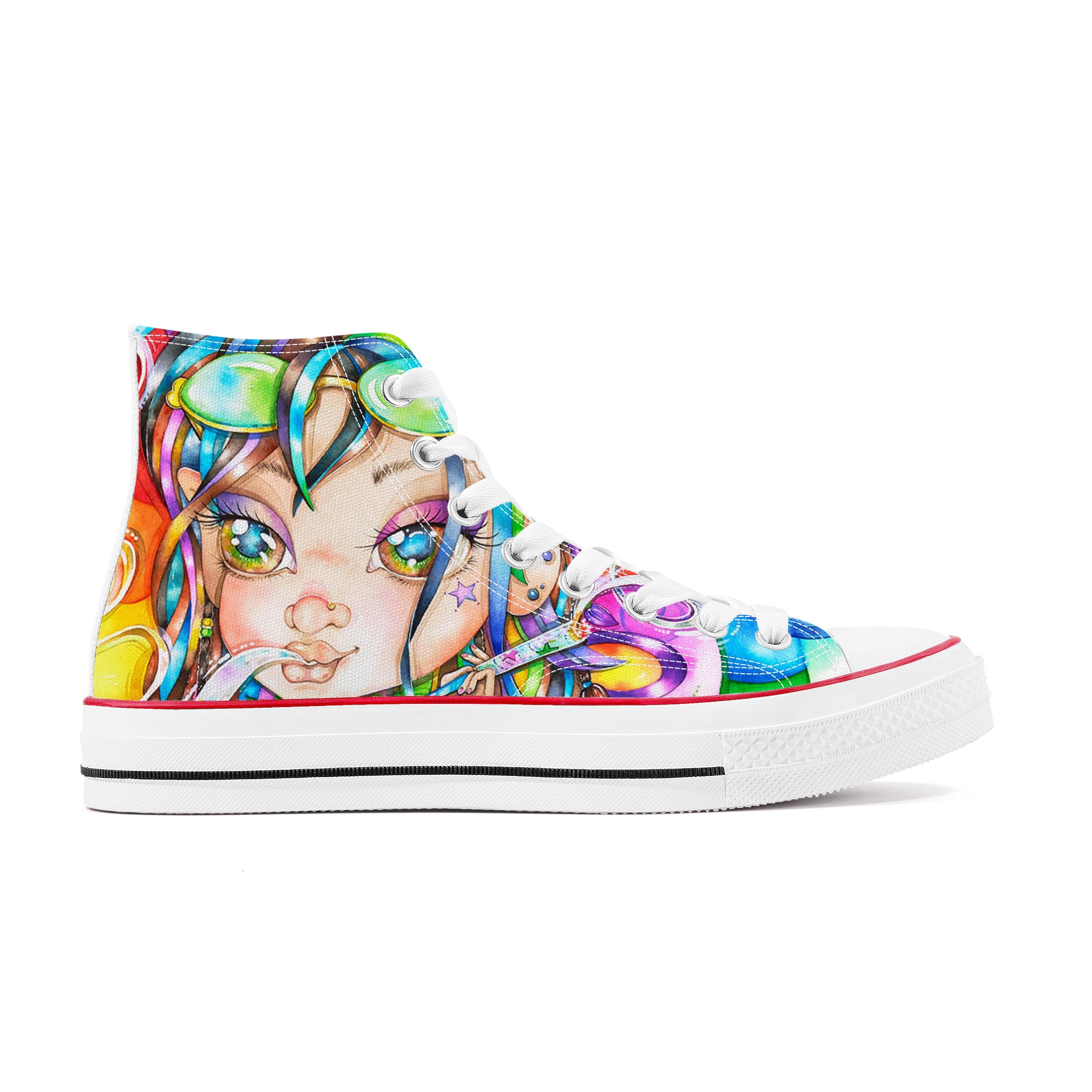 Fairieland Custom Shoes | Biggs | High Top Canvas Shoes - White Anime Custom Shoes - Shoe Zero