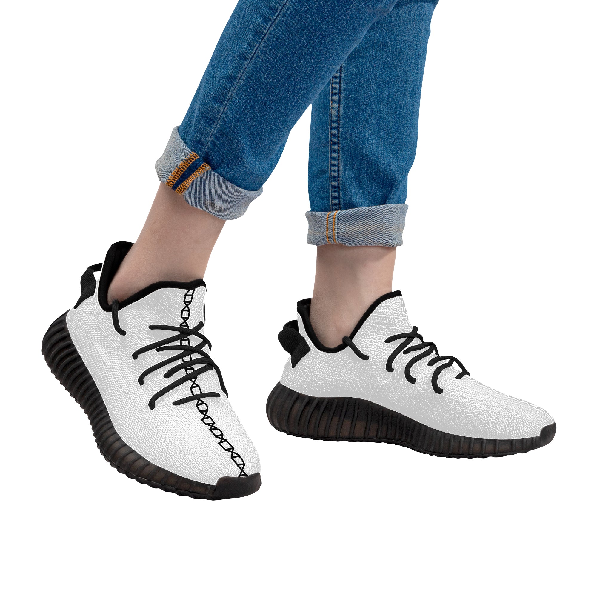 Customizable Breathable Mesh Knit Sneaker - Black - Shoe Zero