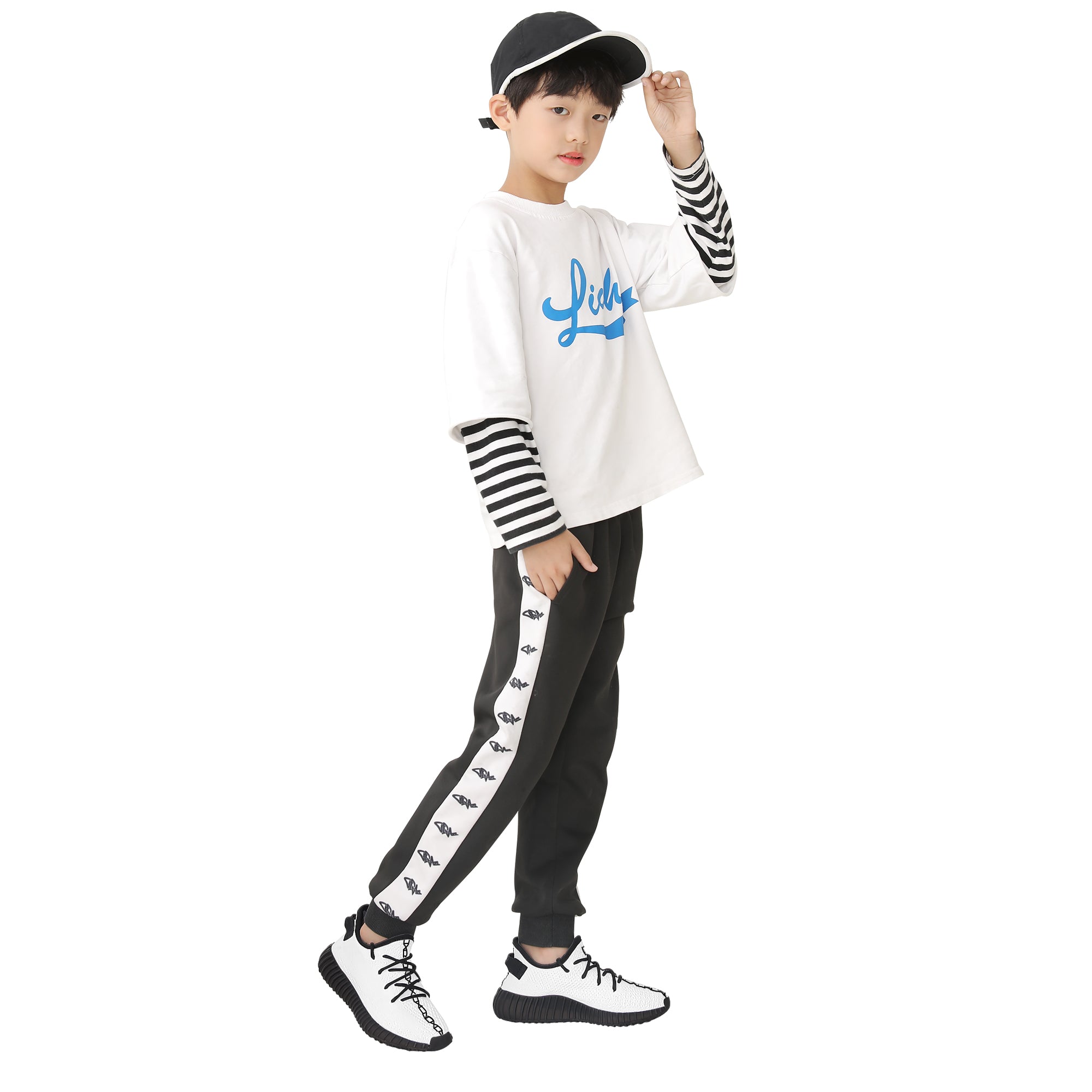Customizable Kids Mesh Knit Sneaker - Black - Shoe Zero