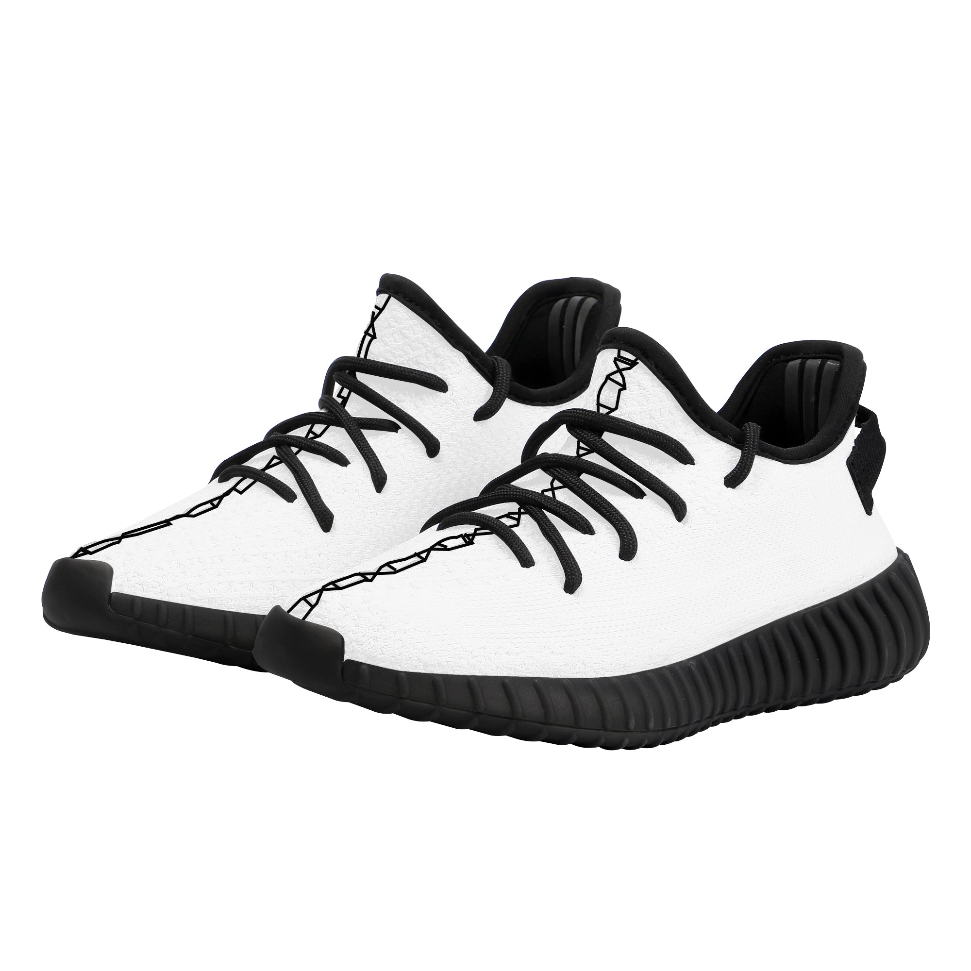 Customizable Kids Mesh Knit Sneaker - Black - Shoe Zero