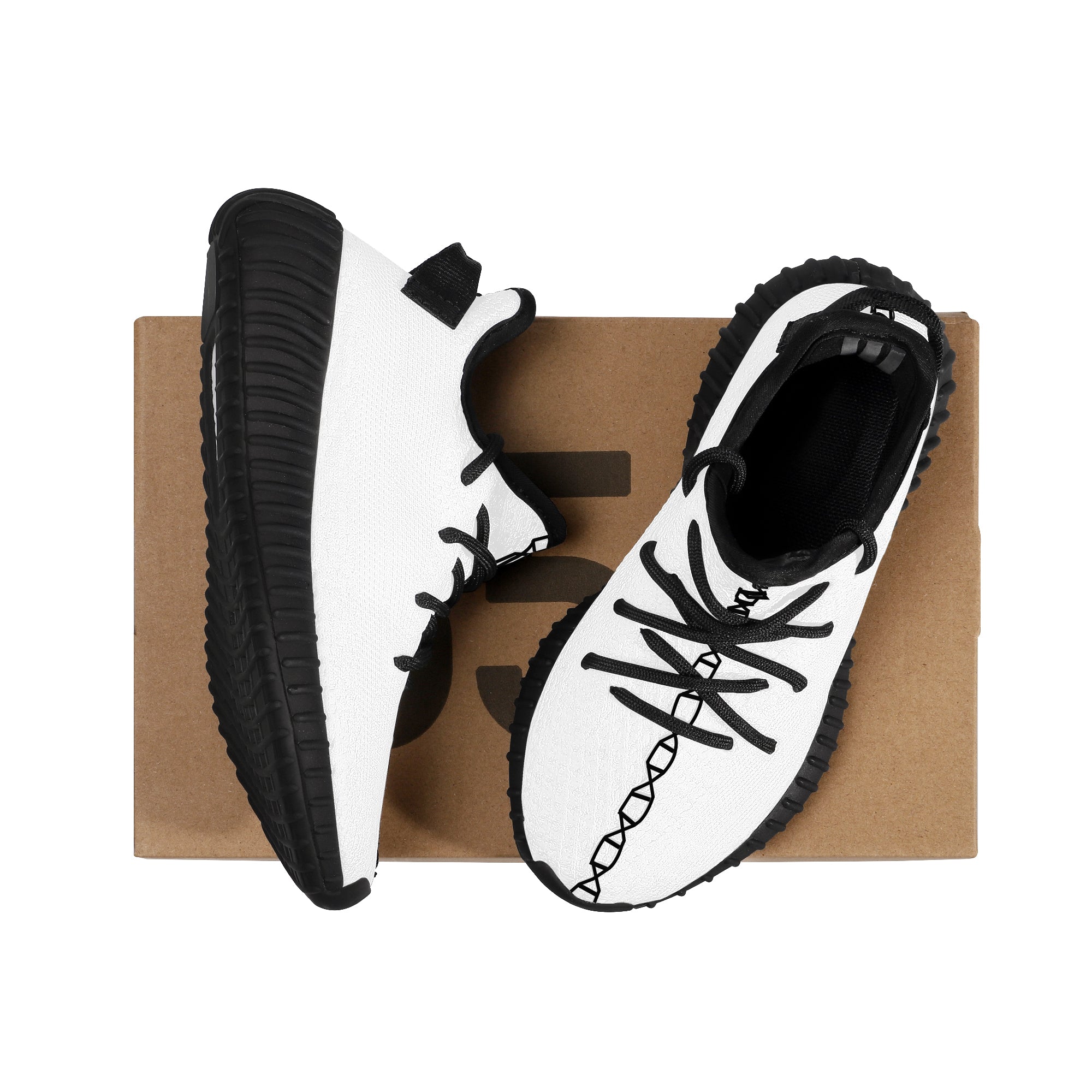 Customizable Kids Mesh Knit Sneaker - Black - Shoe Zero