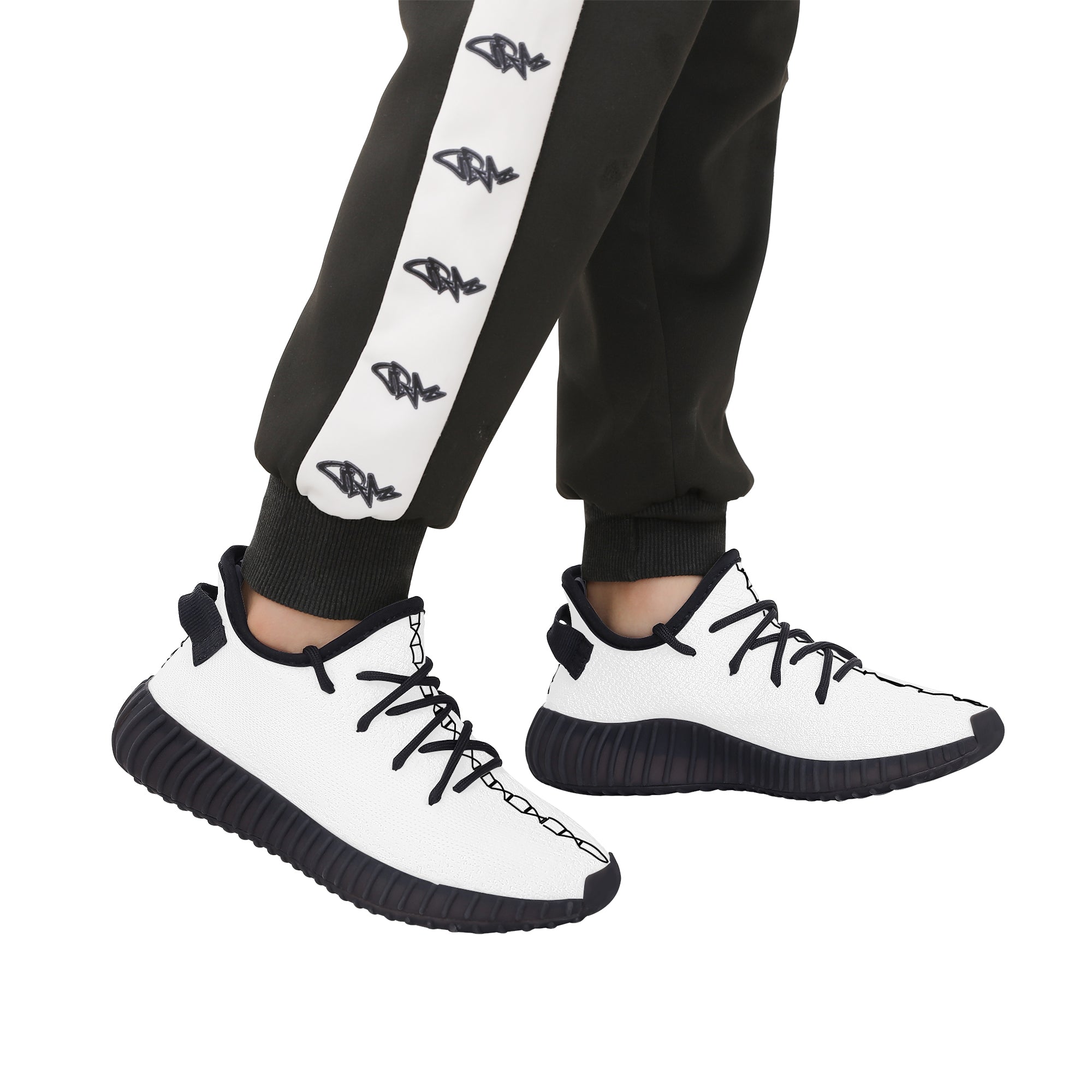 Customizable Kids Mesh Knit Sneaker - Black - Shoe Zero
