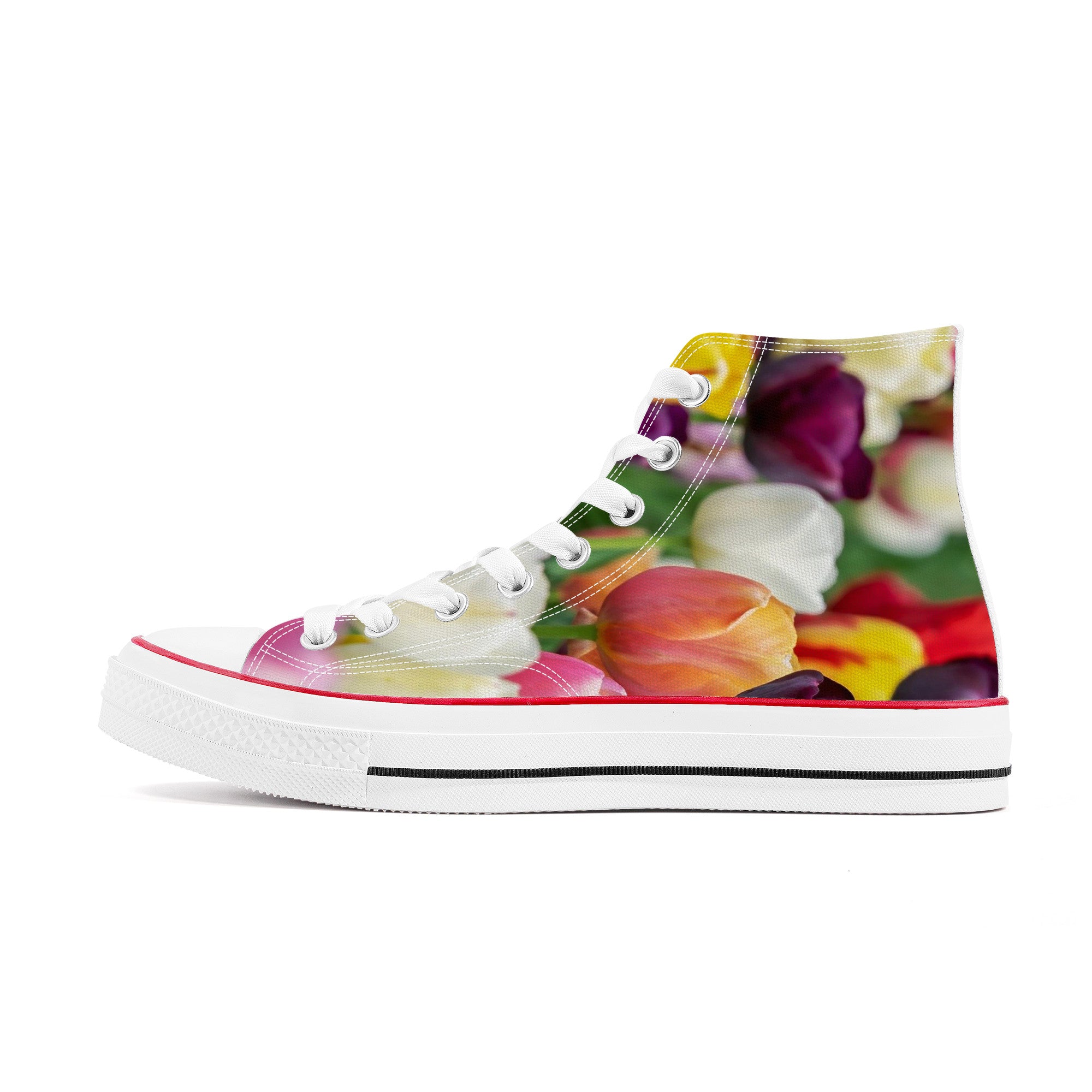 Tulip Tops | High Top Canvas Shoes - White - Shoe Zero