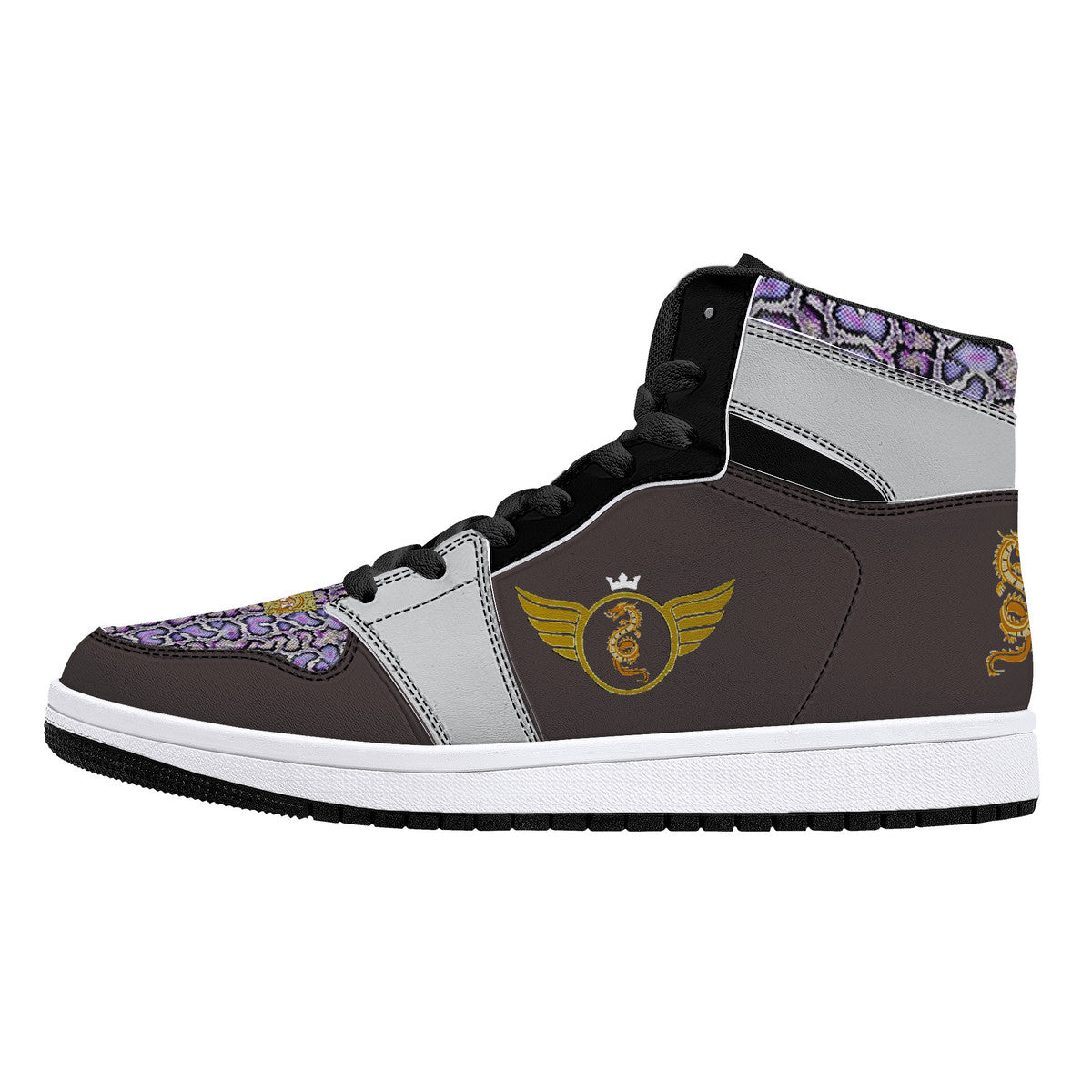 Majestic Silver and Black | Vision 1 Collection | High Top Sneaker - Designed Shoe Drop - Shoe Zero