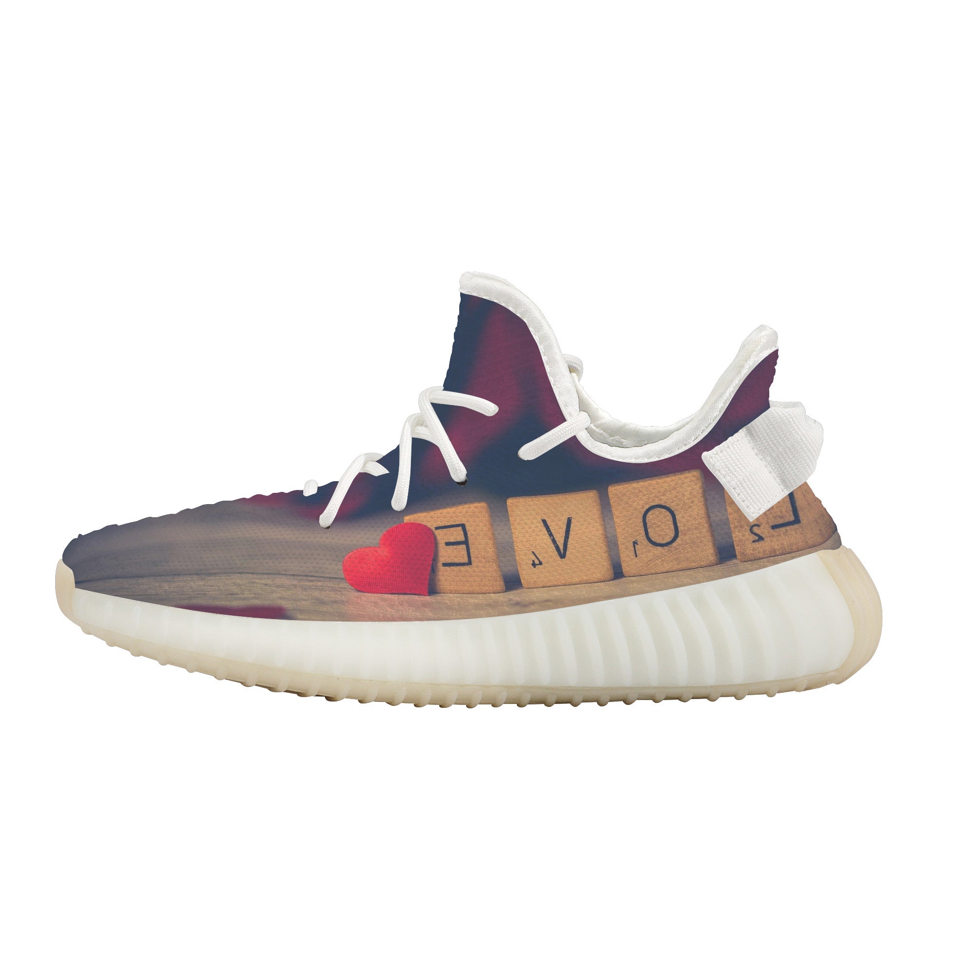 That Scrabble Love Breathable Mesh Knit Sneaker - White - Shoe Zero