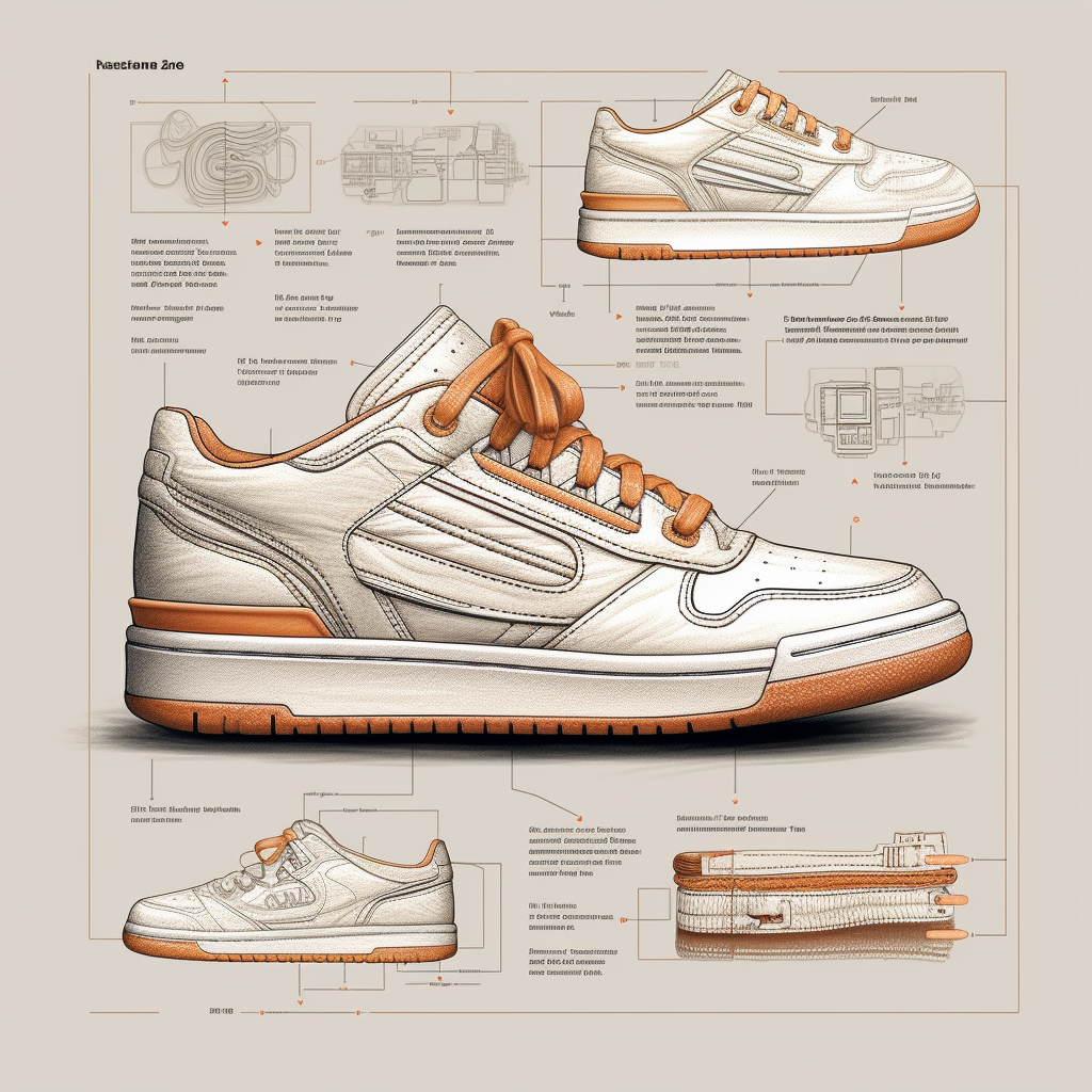shoe with diagram and infographics