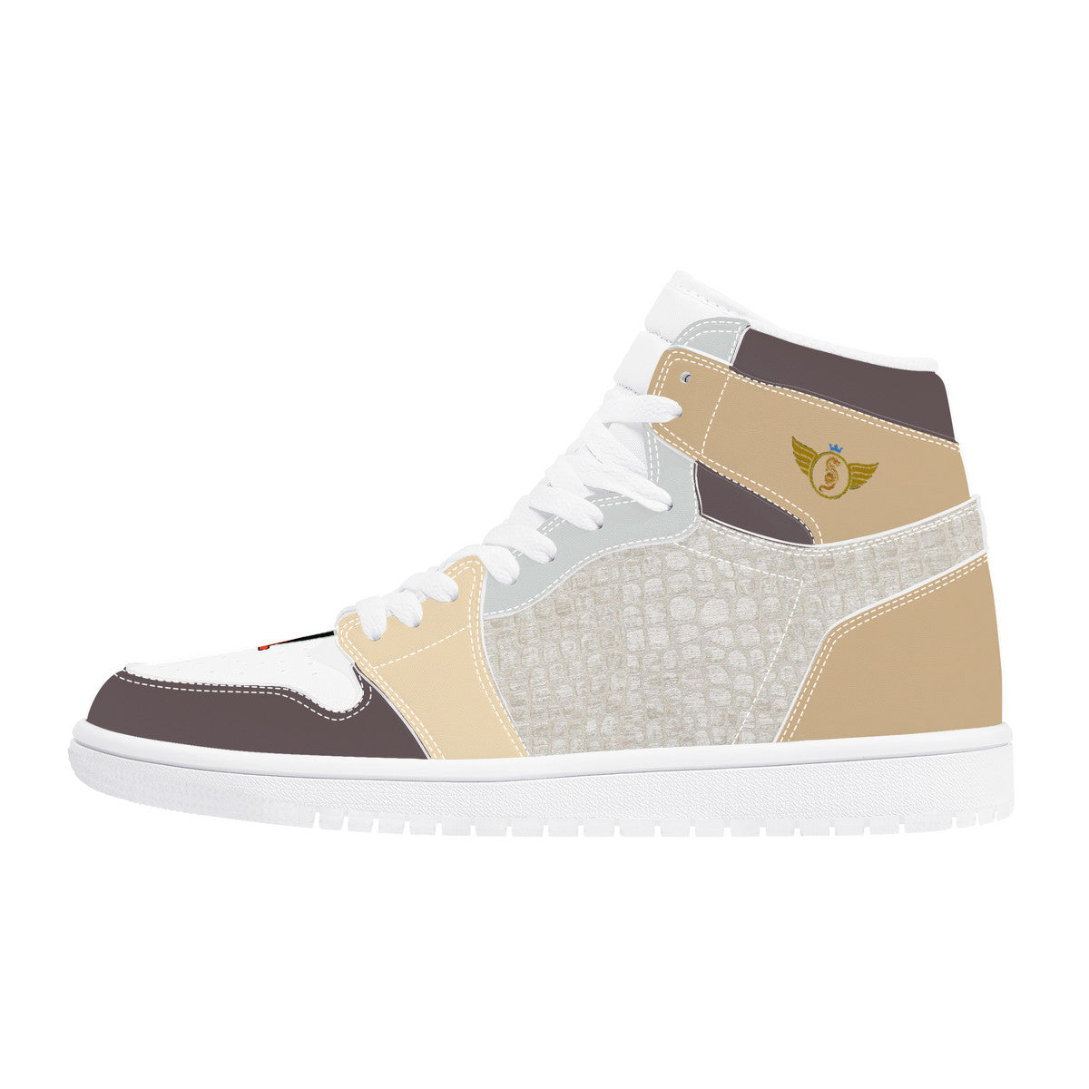Gold V1 Custom High Top Grey Scale Shoes - Shoe Zero