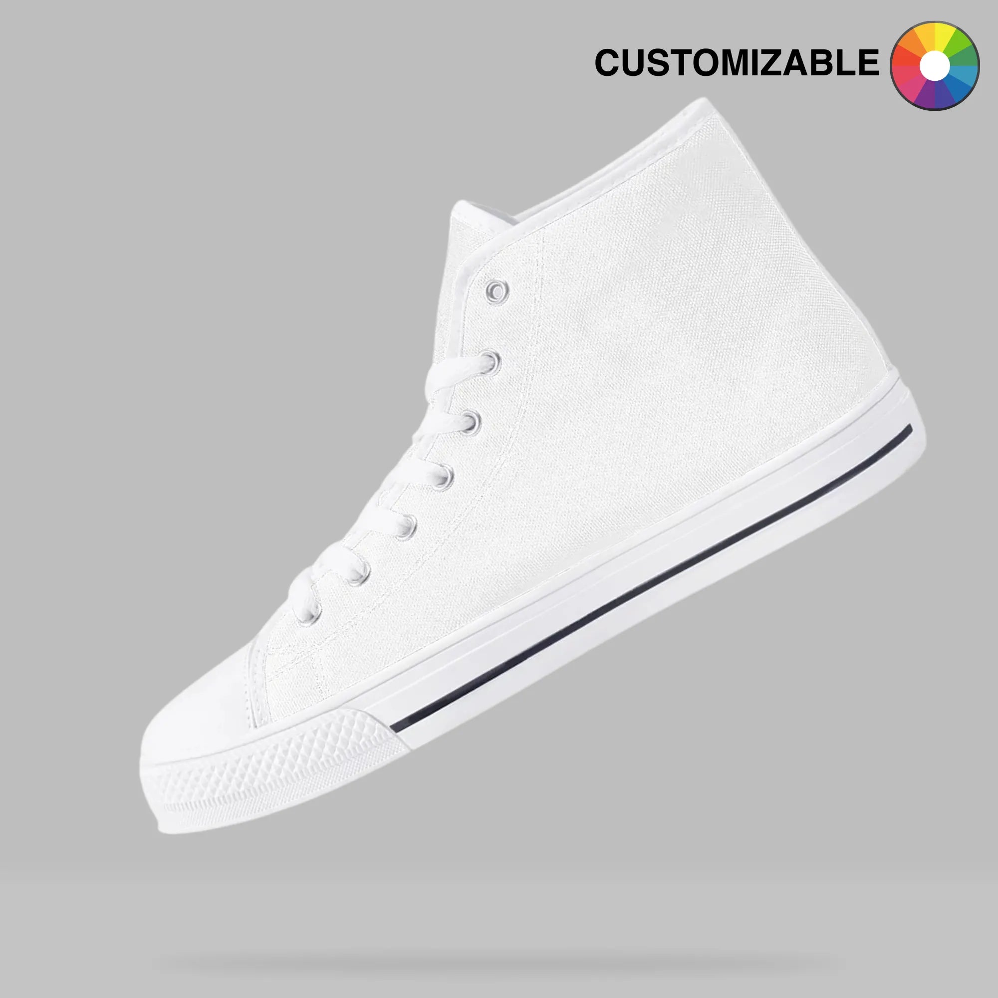 Customizable Canvas Shoes (Tongue-White) High Top