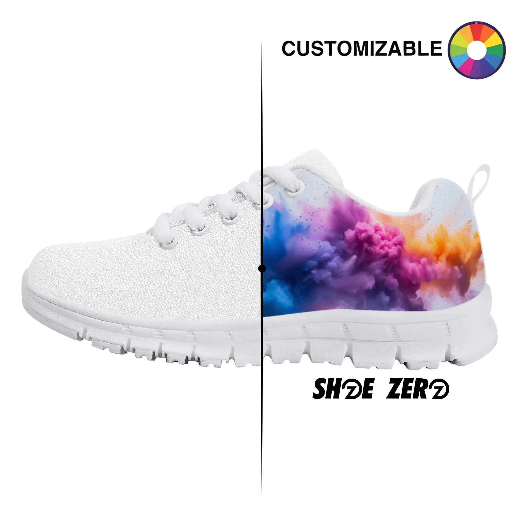 Customizable Kids Running Shoes - White
