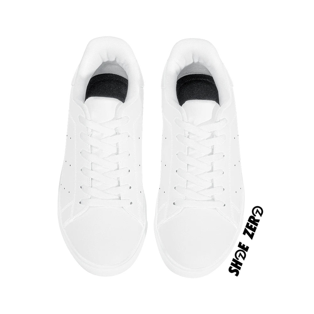Customizable Breathable Vegan Leather Sneakers White Low Top Custom Shoes Shoe Zero
