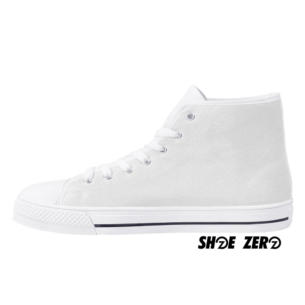 Customizable Canvas Shoes Tongue White Design your own High Top Shoe Zero