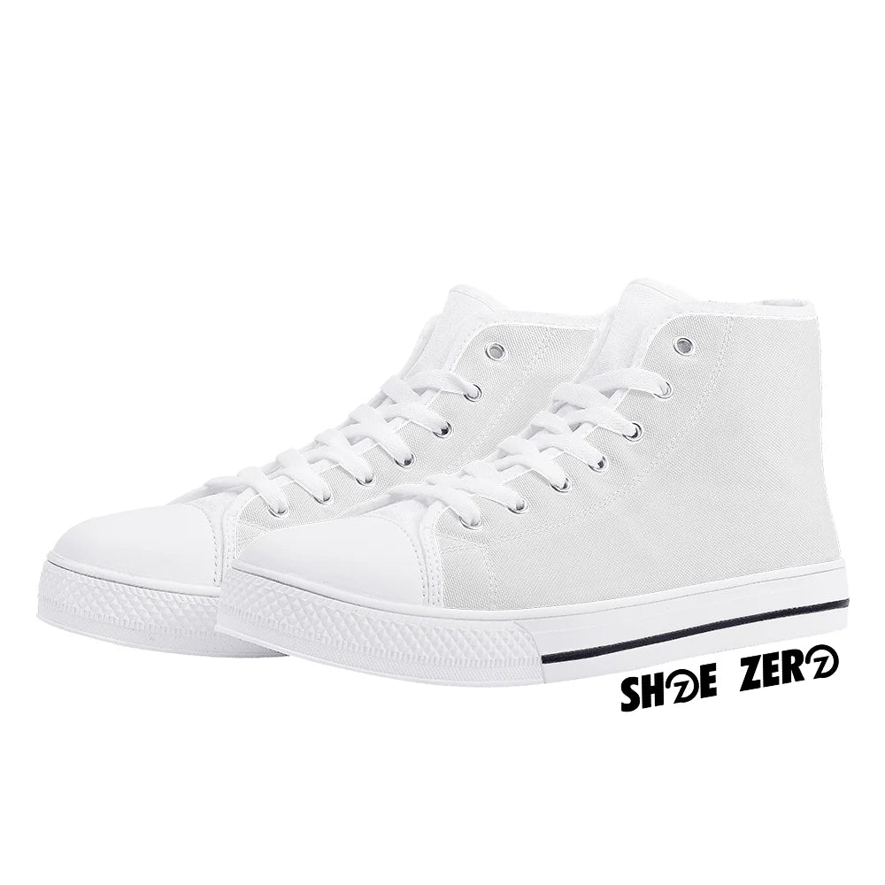Customizable Canvas Shoes Tongue White Design your own High Top Shoe Zero