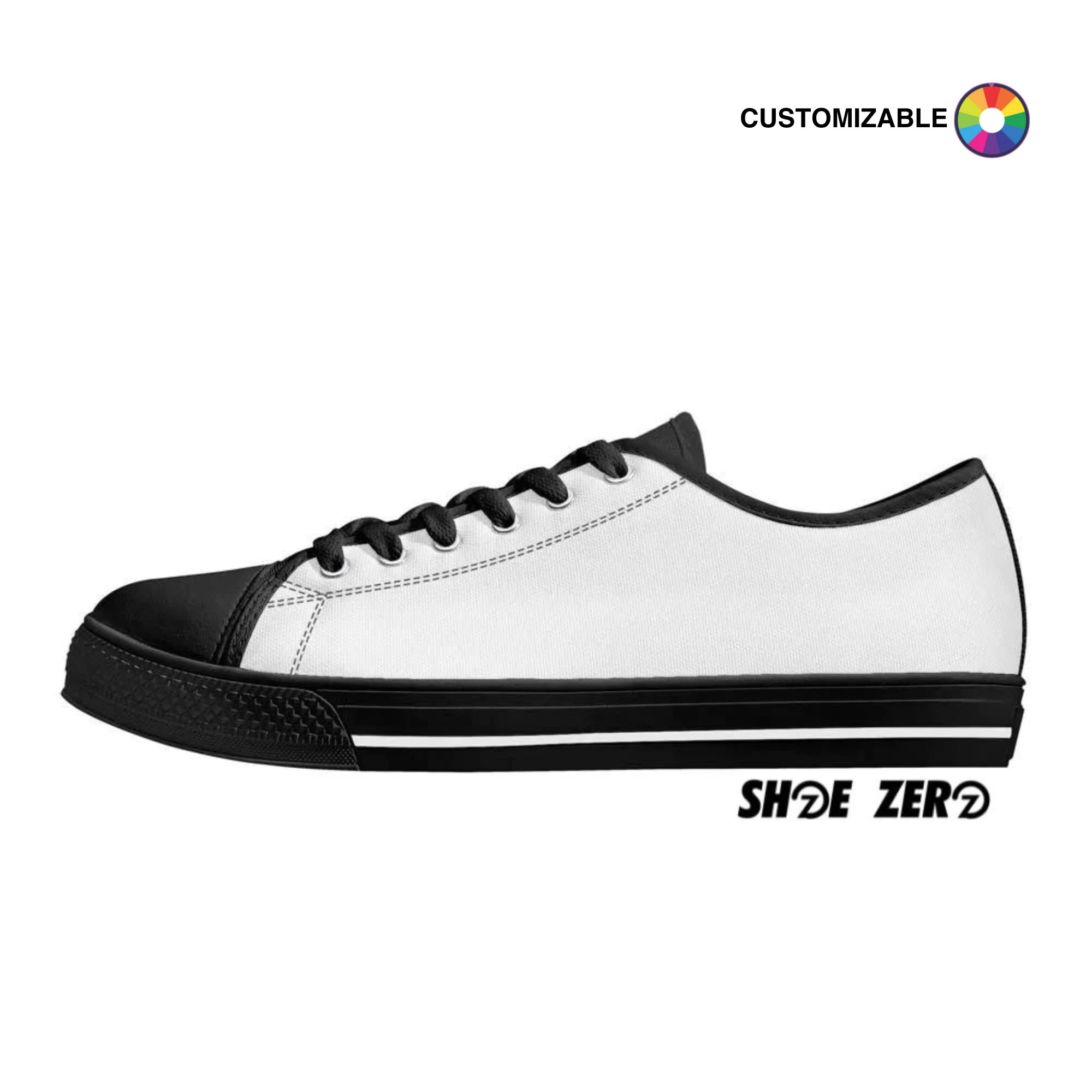 Customizable Canvas Shoes (Black Rubber Outsole) | Design your own Low Top | Shoe Zero