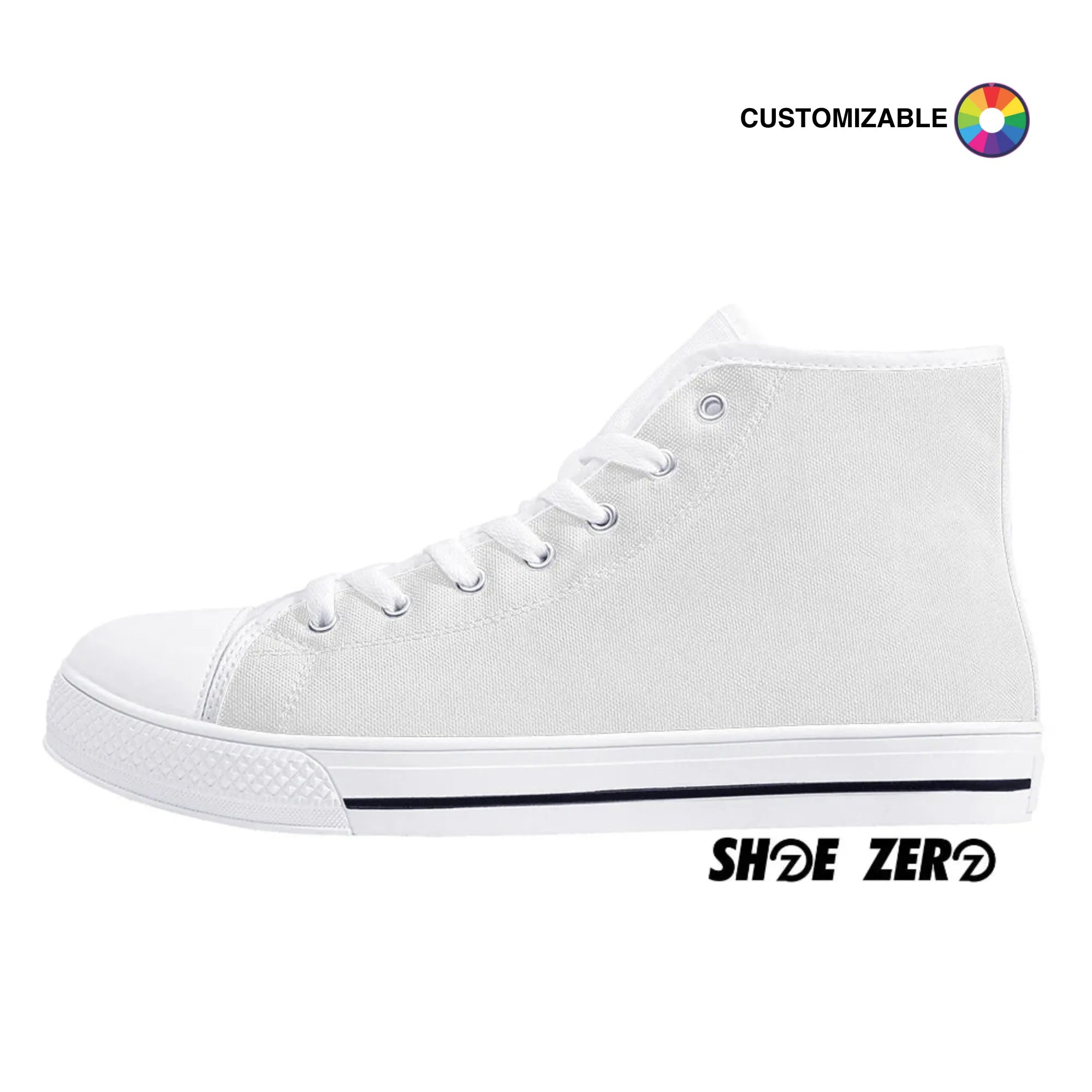 Customizable Canvas Shoes (Tongue-White) | Design your own High Top | Shoe Zero