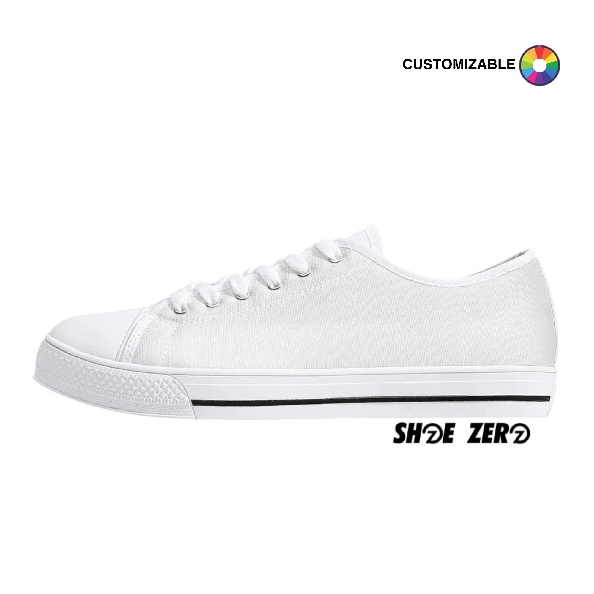 Customizable Canvas Shoes (White Rubber Outsole) | Design your own Low Top | Shoe Zero