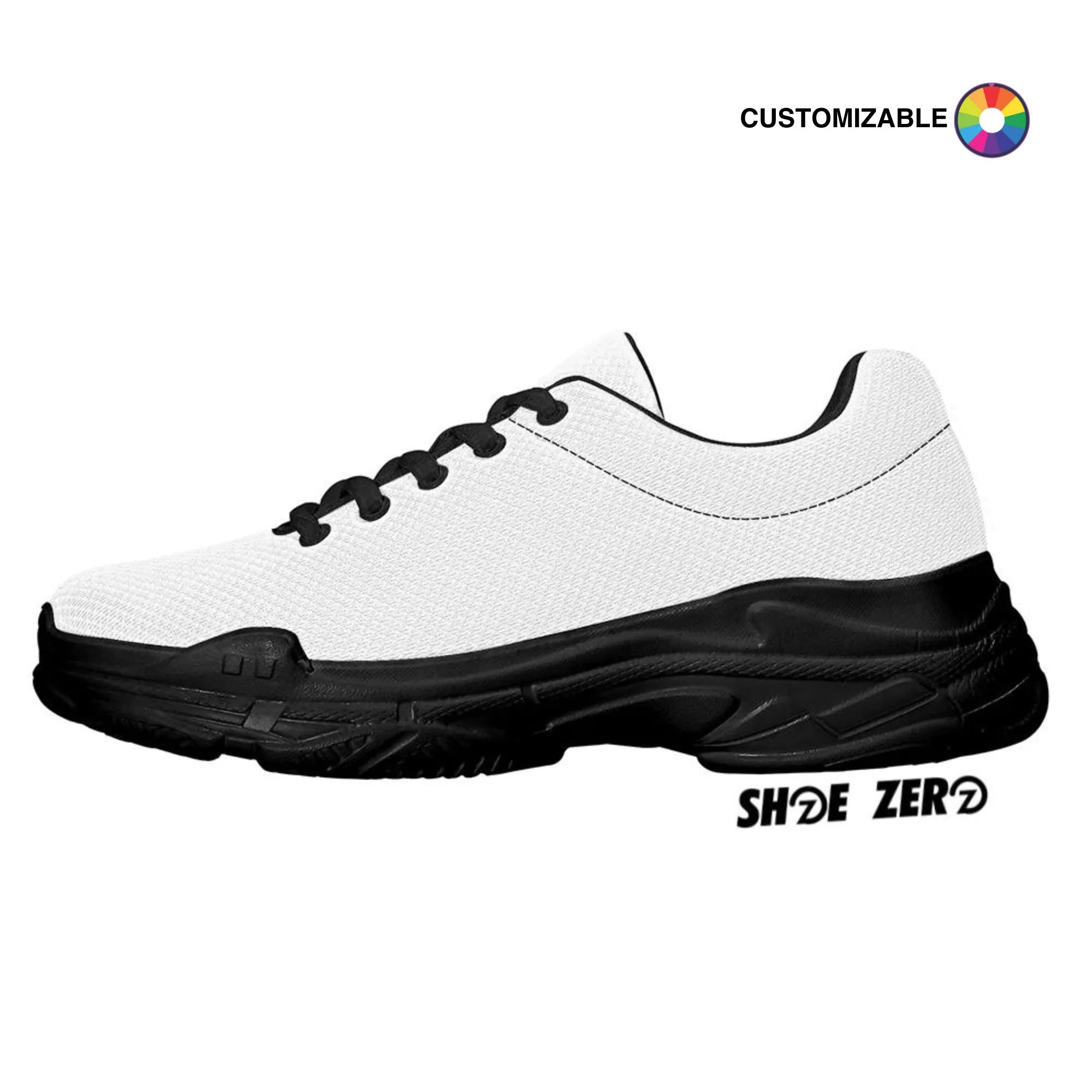Customizable Chunky Sneakers - Black | Design your own | Shoe Zero