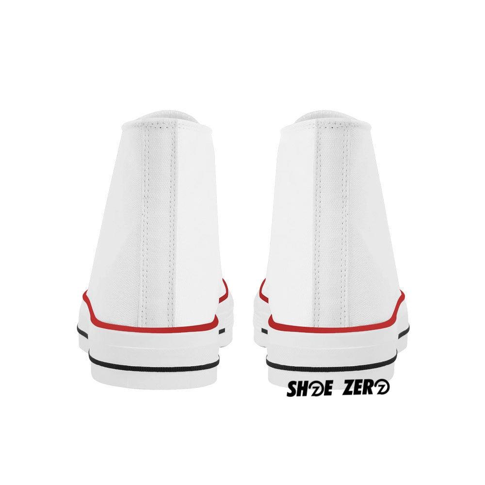 Customizable Classic Canvas Shoes White Sole High Top Custom Shoes Shoe Zero Women US9 EU40