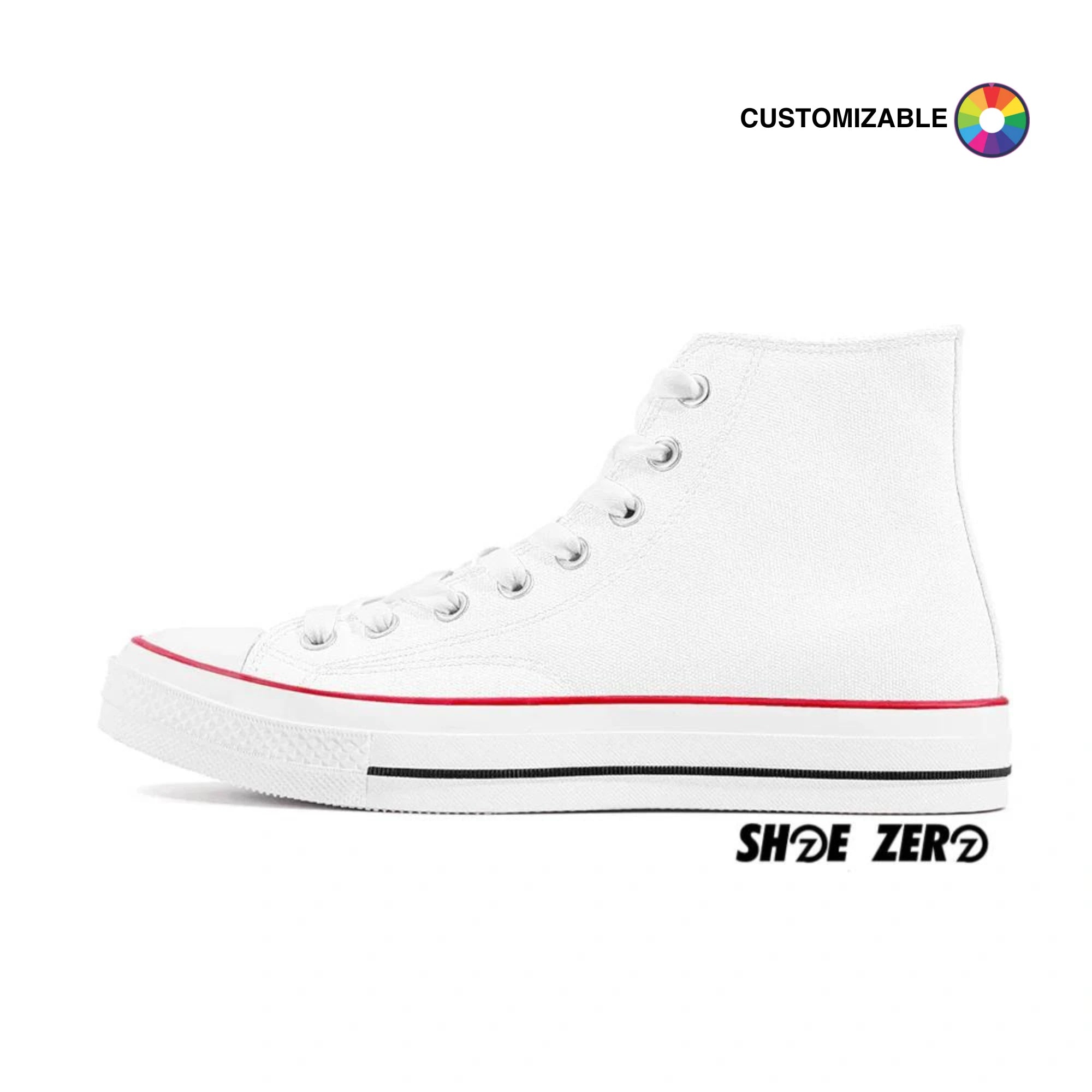 Customizable Classic Canvas Shoes (White Sole) High Top