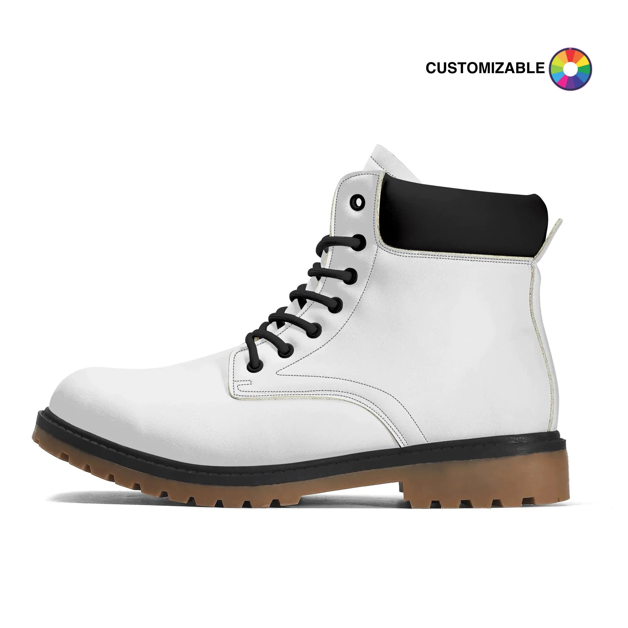 Customizable Vegan Leather Boots (Brown Outsole)