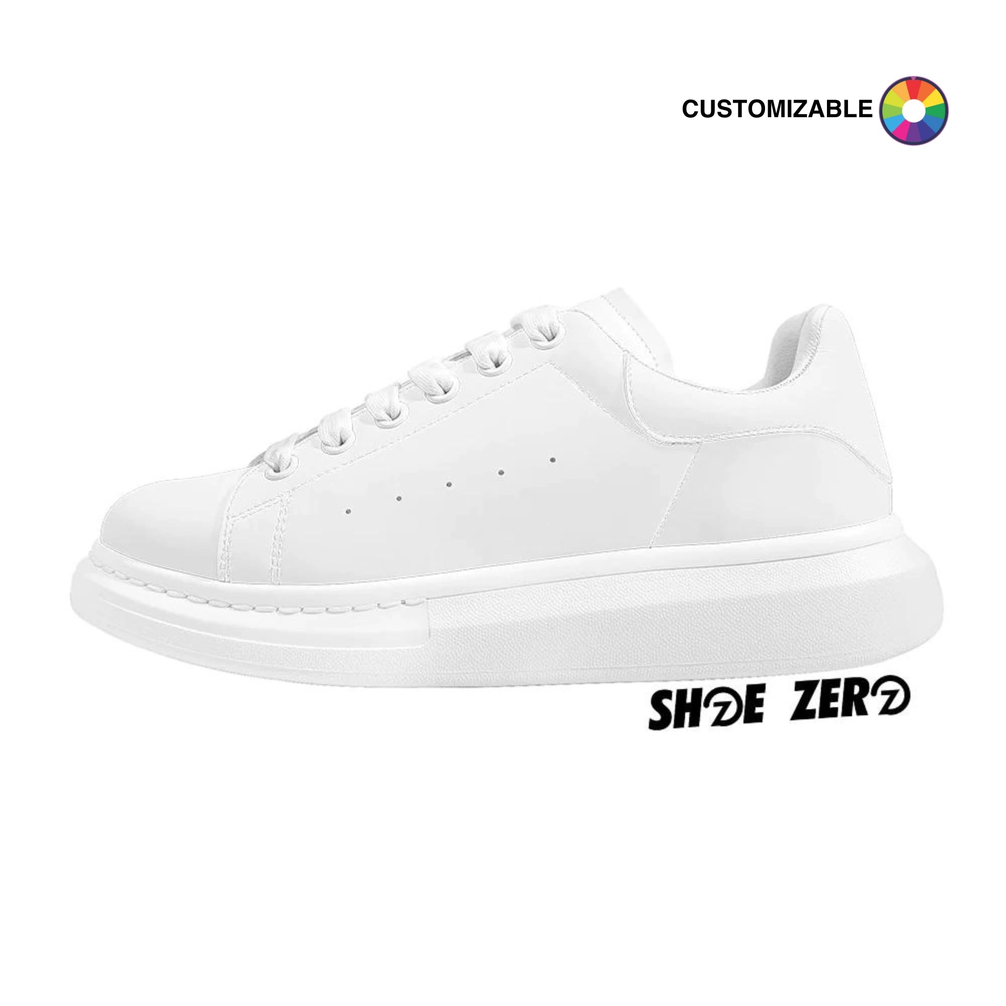 Customizable Vegan Leather Oversized Sneakers (Heightened) | Design your own Low Top | Shoe Zero