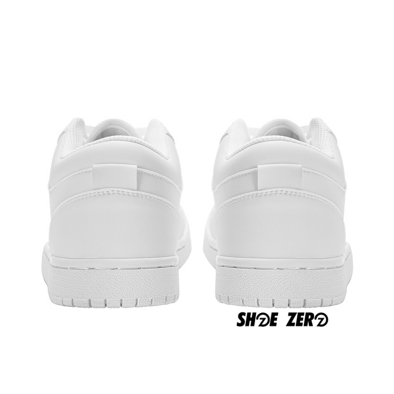 Customizable Leather Skateboard Sneakers (White) Design your own Low