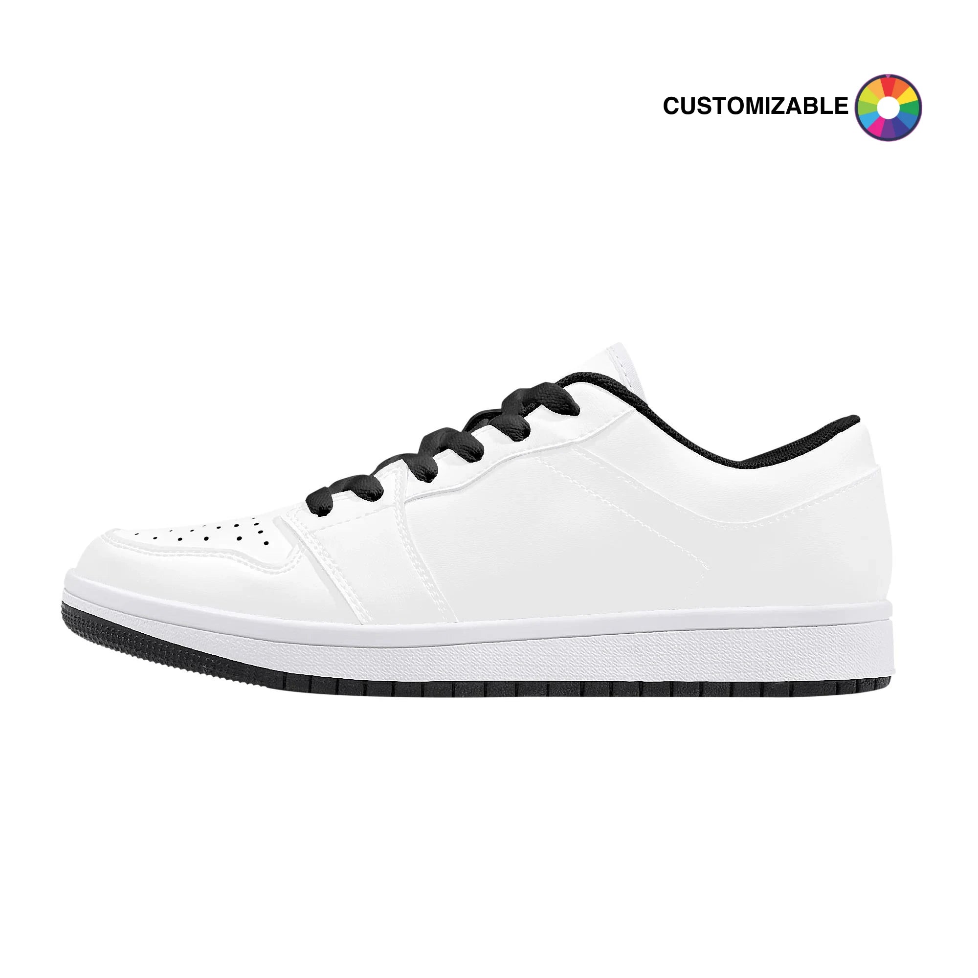 Customizable Low-Top Leather - Black | Design your own | Shoe Zero