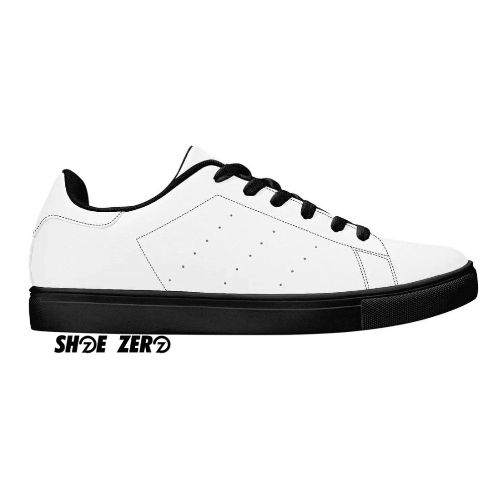 Customizable Breathable Leather Sneakers (Black) | Design your own Low Top | Shoe Zero