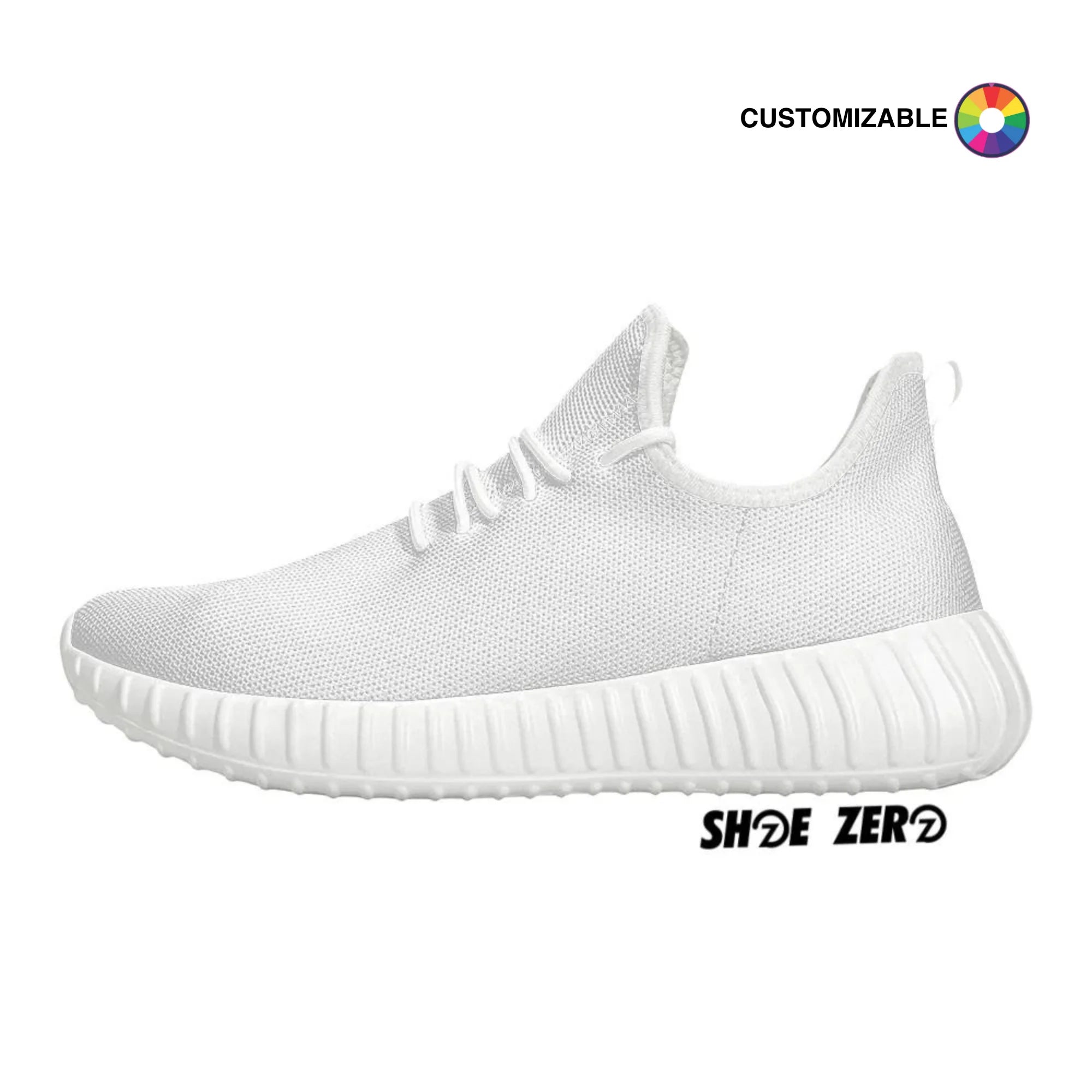 Customizable Mesh Knit Sneakers White