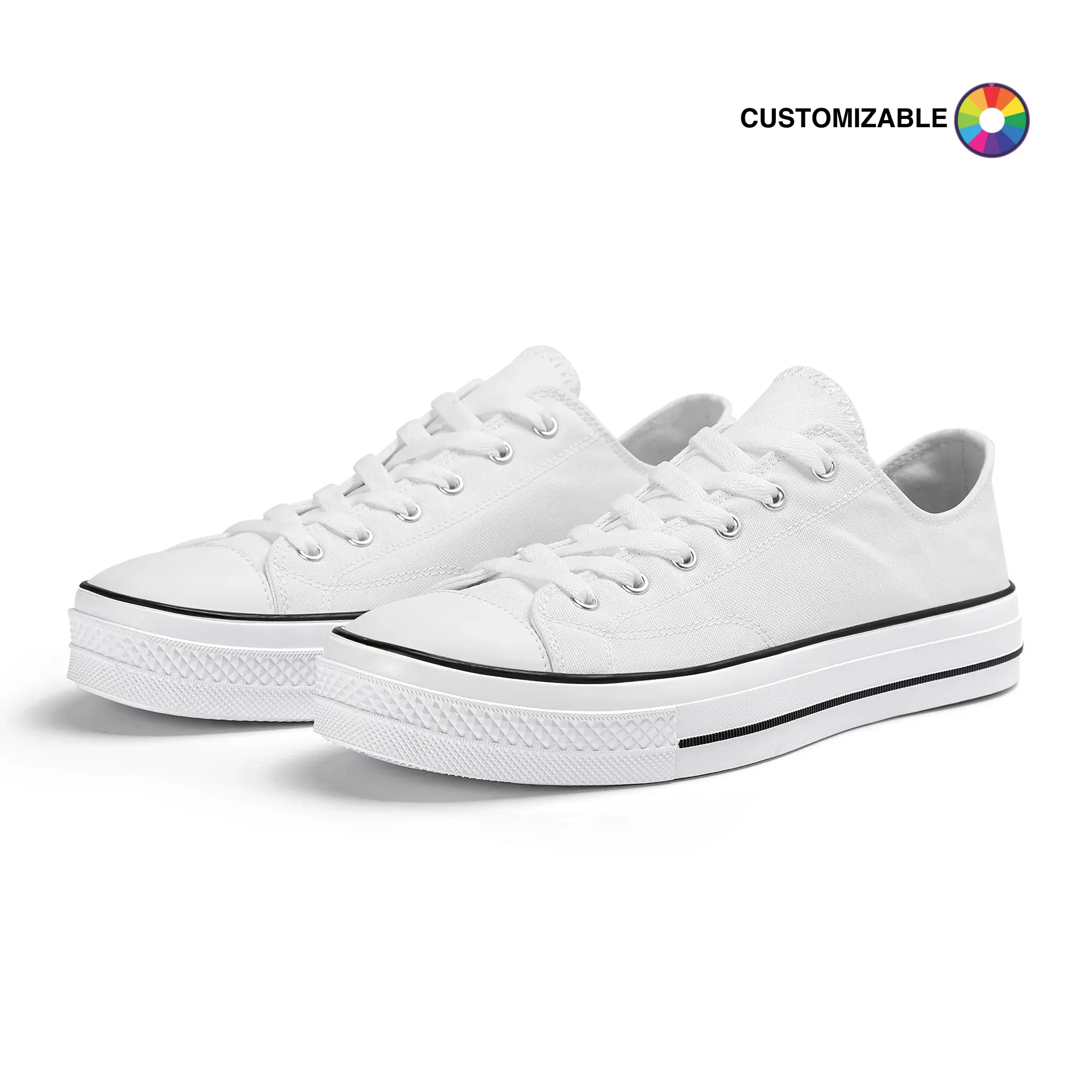 Customizable White Low Top Shoe