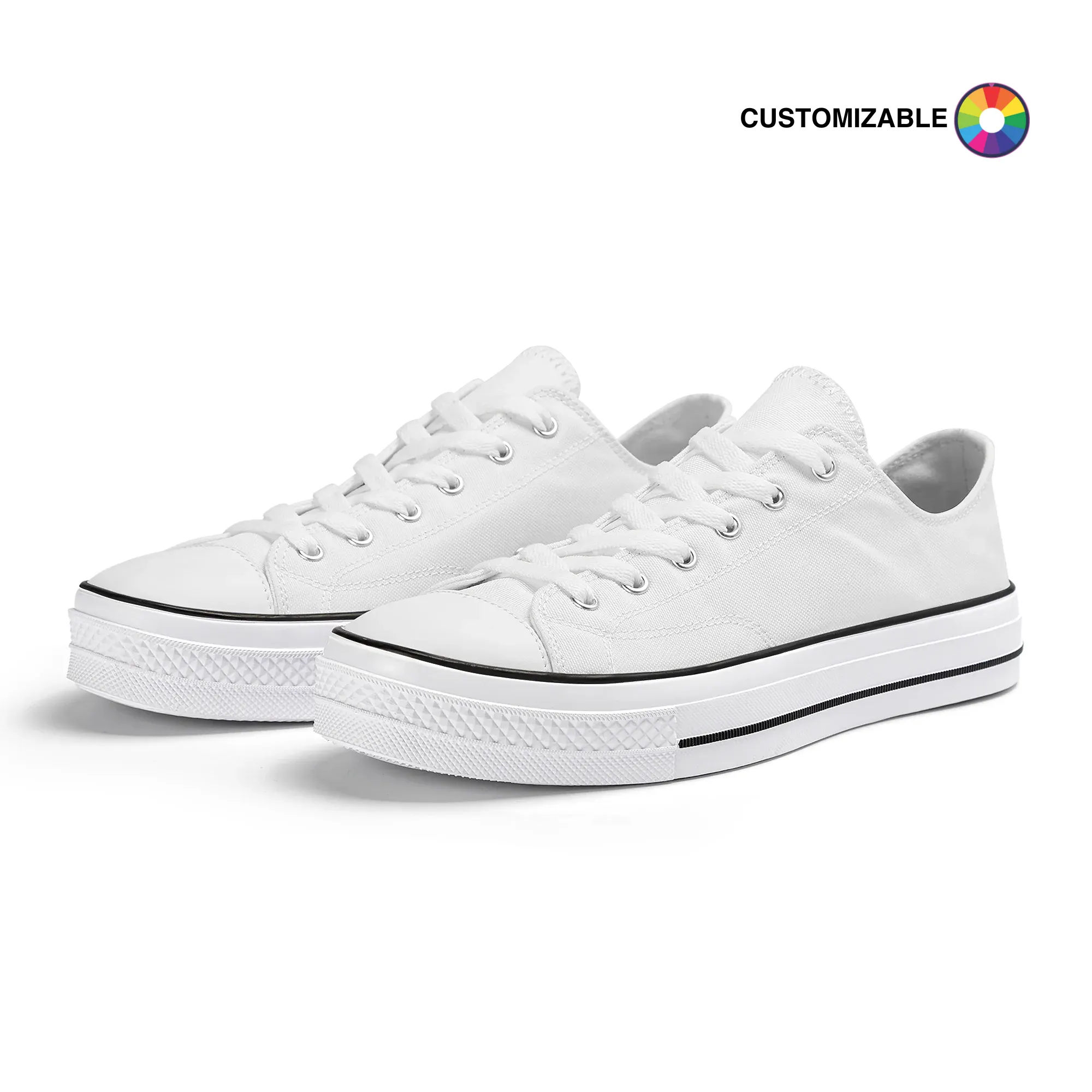 Customizable White Low Top Shoe | Custom Shoes | Shoe Zero