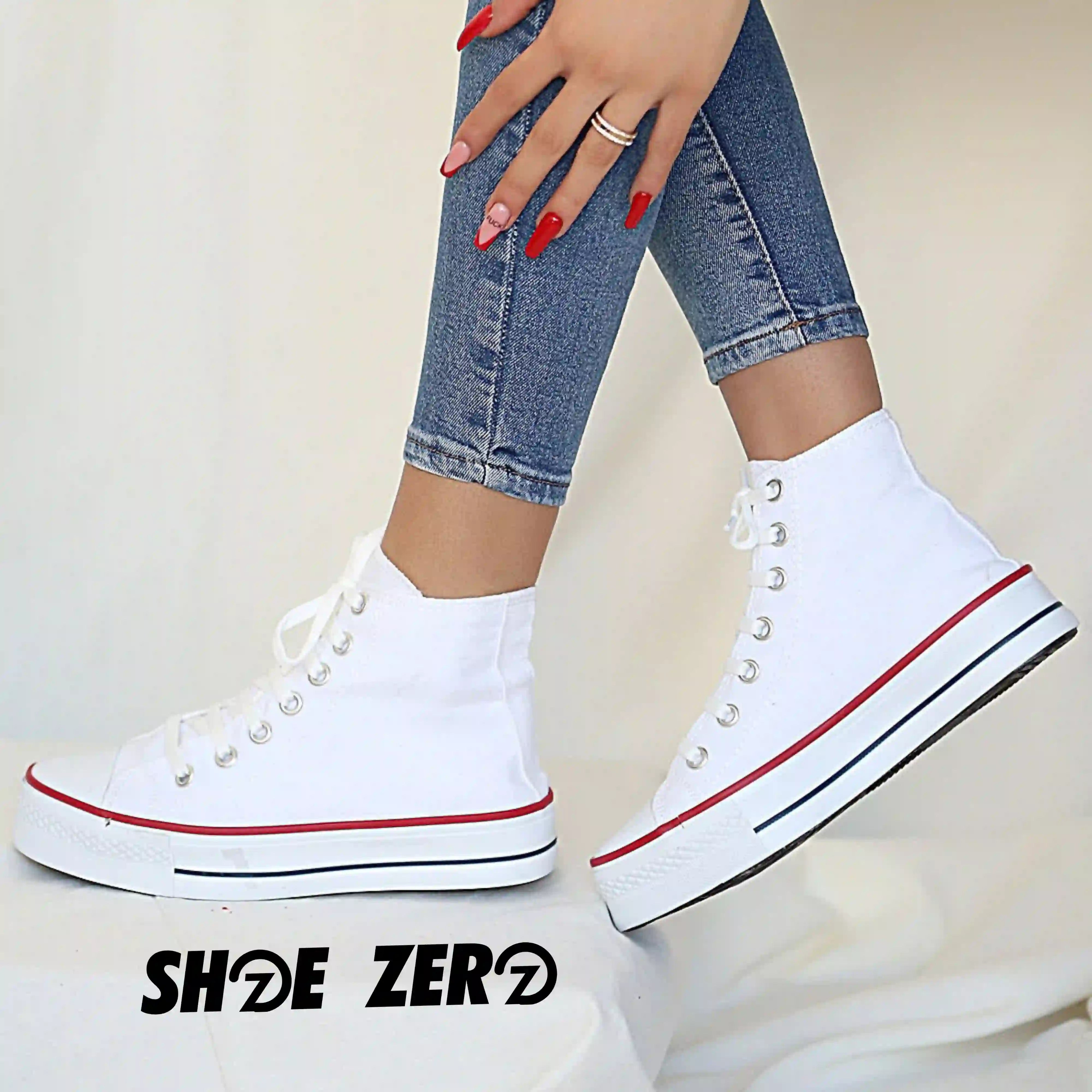 Customizable Classic Canvas Shoes White Sole High Top Custom Shoes Shoe Zero Women US9 EU40
