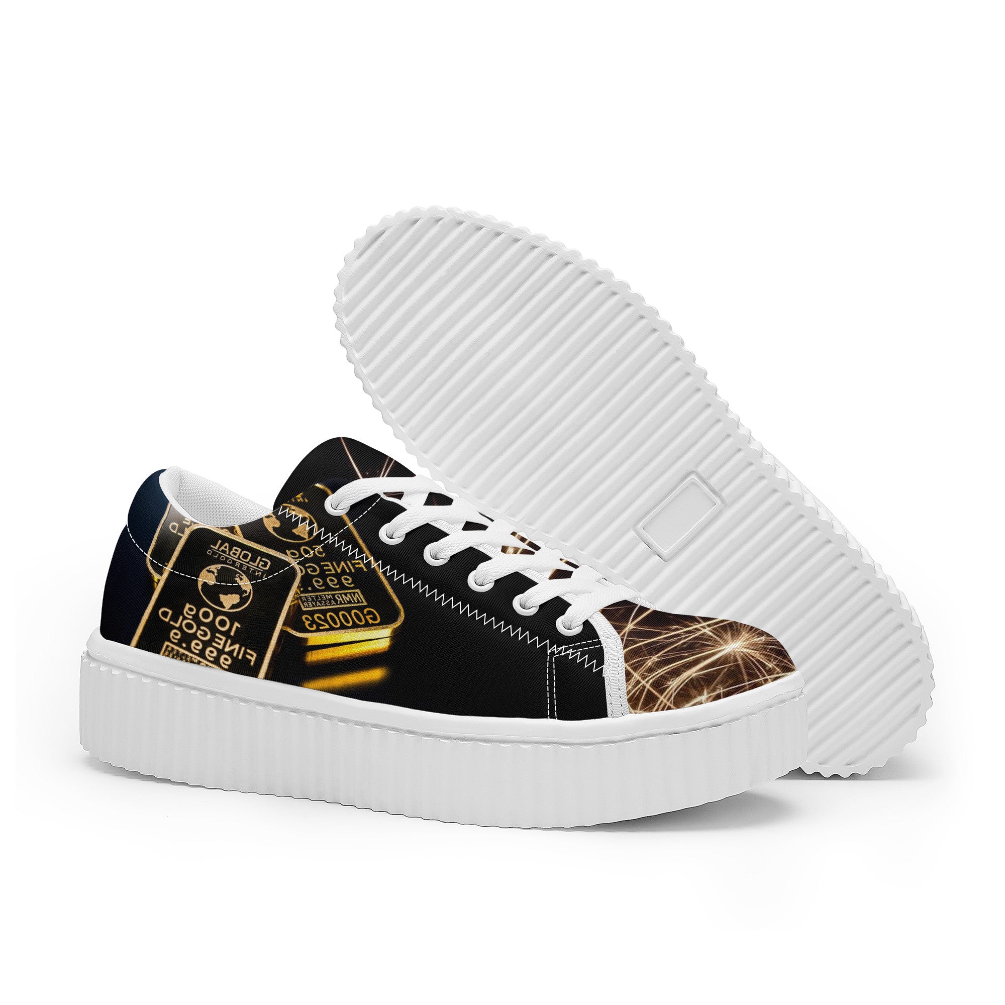 Gold Bars Women's Sneaker | Low Top Customized | Shoe Zero