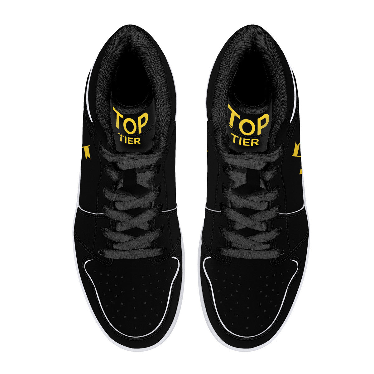 Gold Top Tier- Black | High Top Customized | Shoe Zero