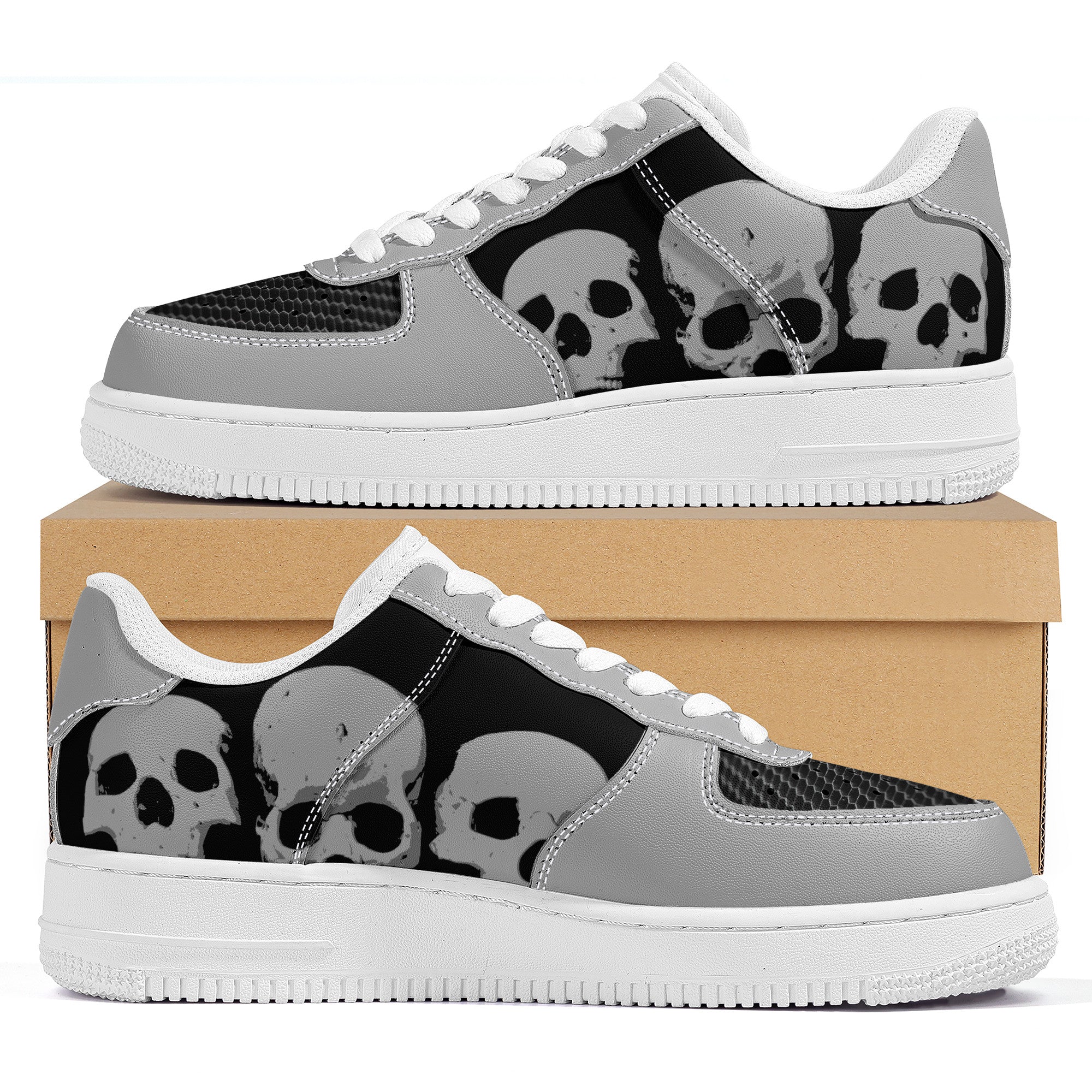 Skull Print Low Top Sneakers | Custom Branded Shoes | Shoe Zero