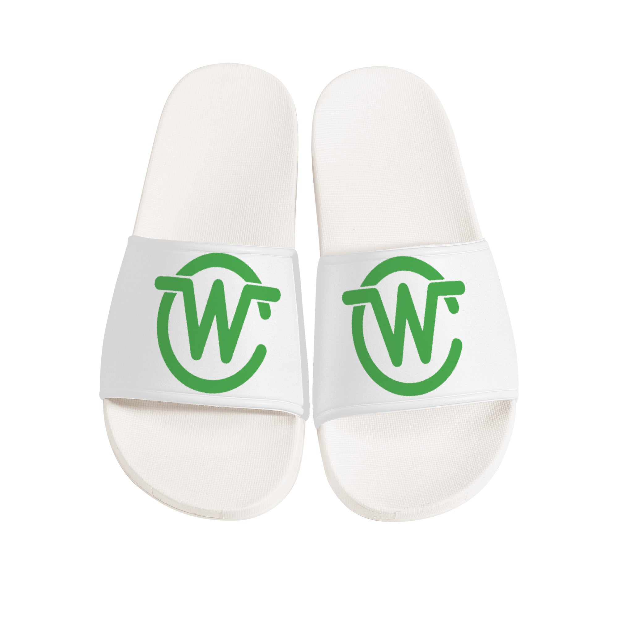 Woodcliff Lake CustomSlide Sandals - White and Light Green - Shoe Zero
