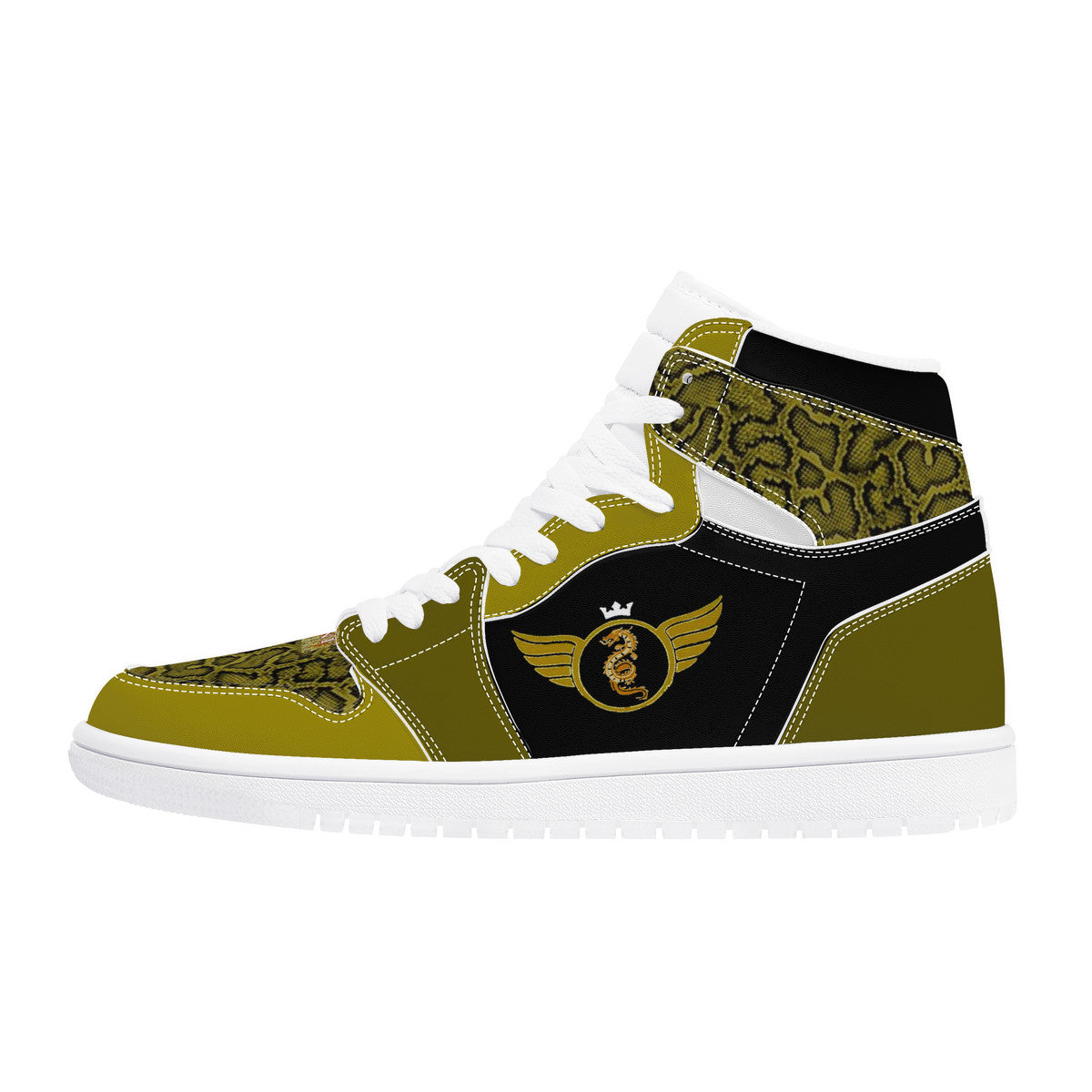 Majestics Customized High Top Yellow and Black Sneaker - Shoe Zero