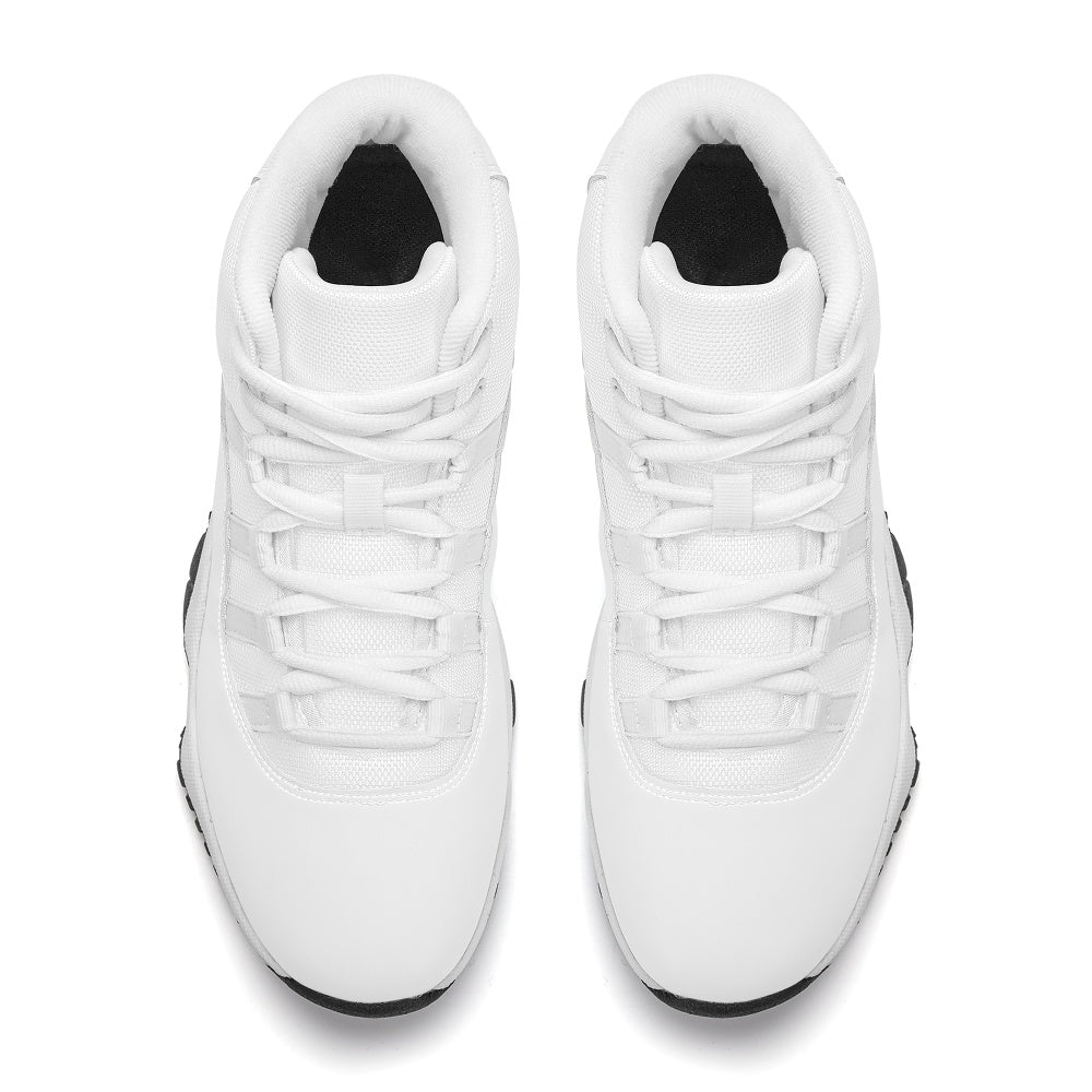 Customizable High Top Air Retro Sneakers (White Lace)