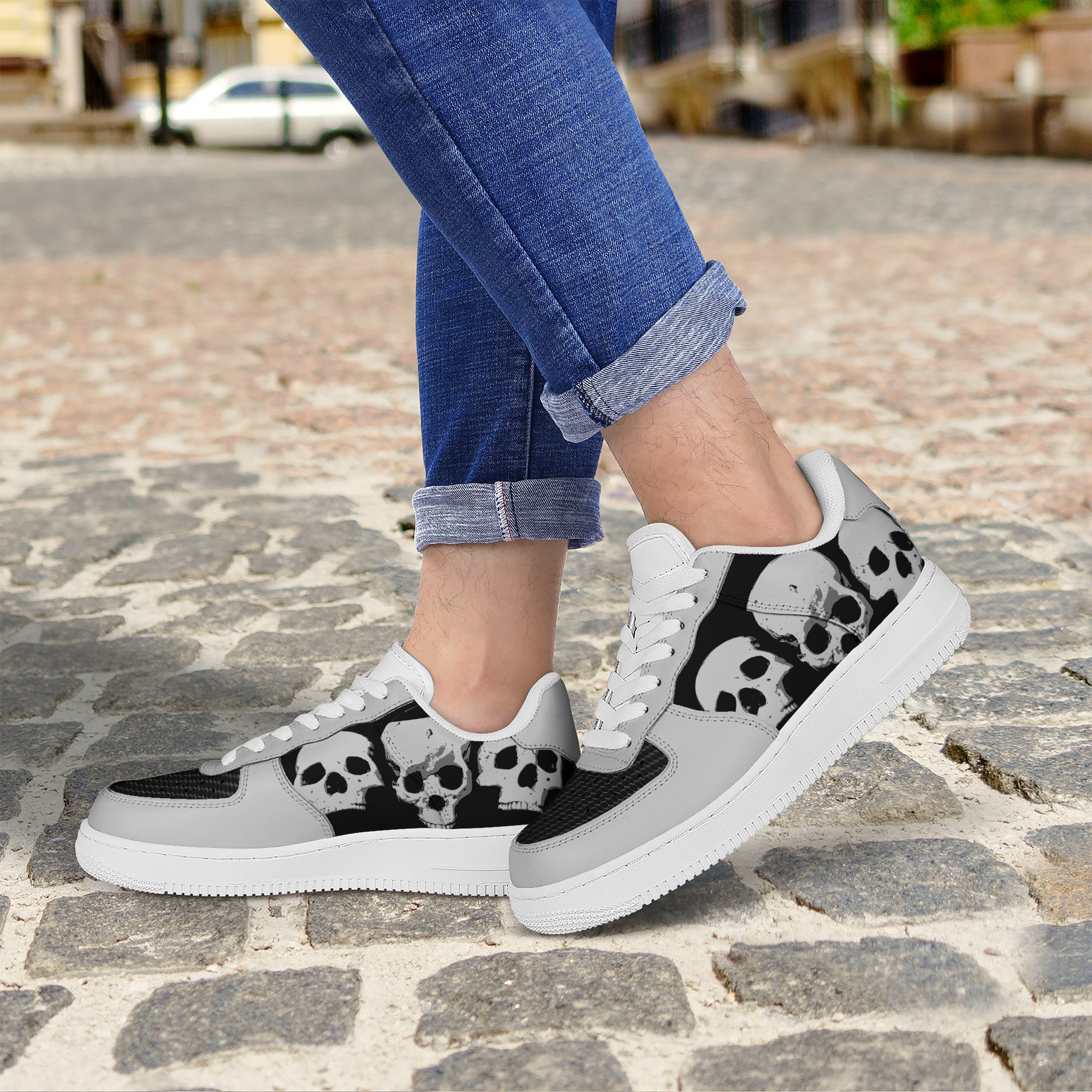 Skull Print Low Top Sneakers | Custom Branded Shoes | Shoe Zero