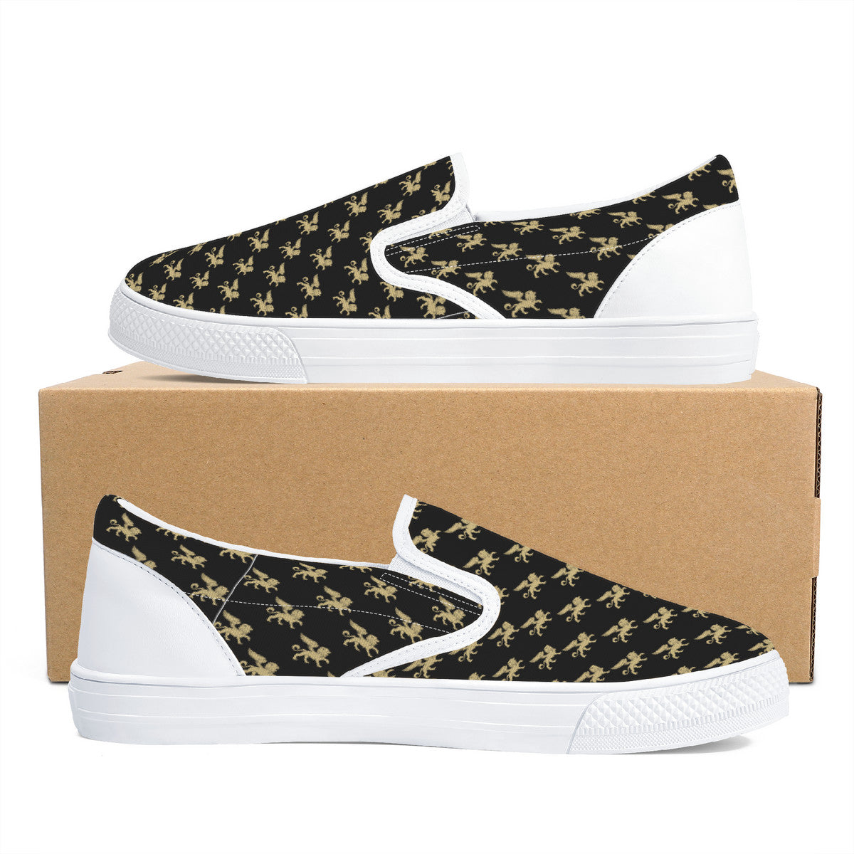 Gold Lion V1 Slip-on Shoes | Low Top Customized | Shoe Zero